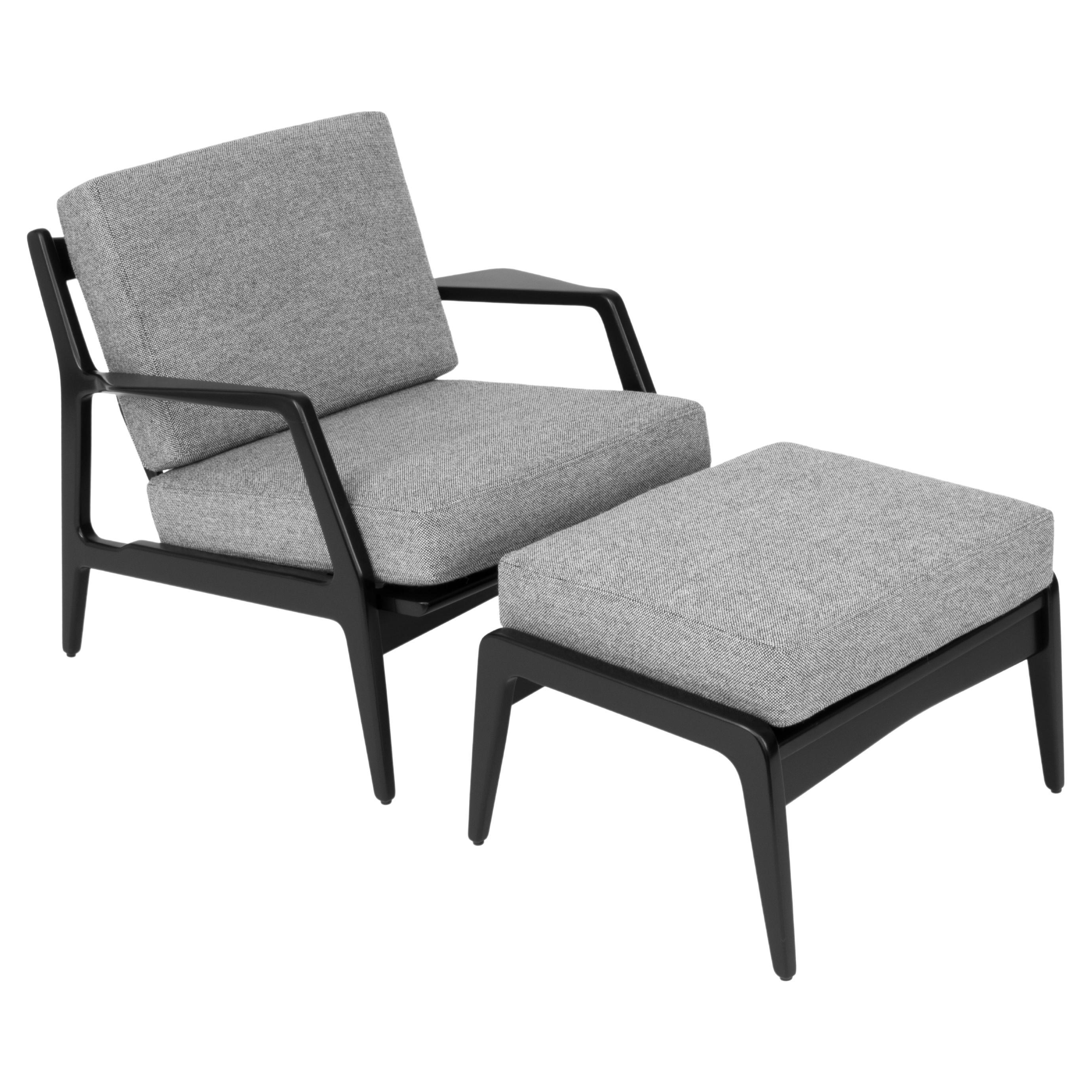 Vintage Danish Modern Lounge Chair and Ottoman by Lawrence Peabody For Sale