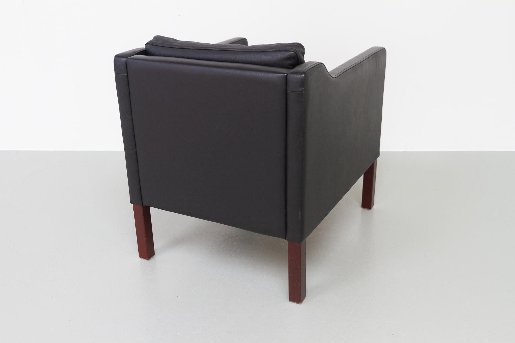 Leather Vintage Danish Modern Lounge Chair 