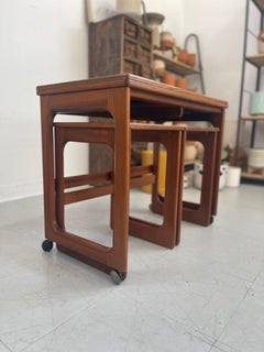 Vintage Danish Modern Nesting Table With Flip Top Uk Import