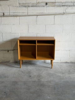 Vintage Danish Modern Oak Bookcase Cabinet – Scandinavian MCM Display Shelf