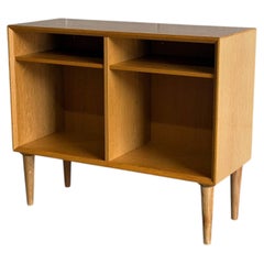 Vintage Danish Modern Oak Bookcase Cabinet – Scandinavian MCM Display Shelf