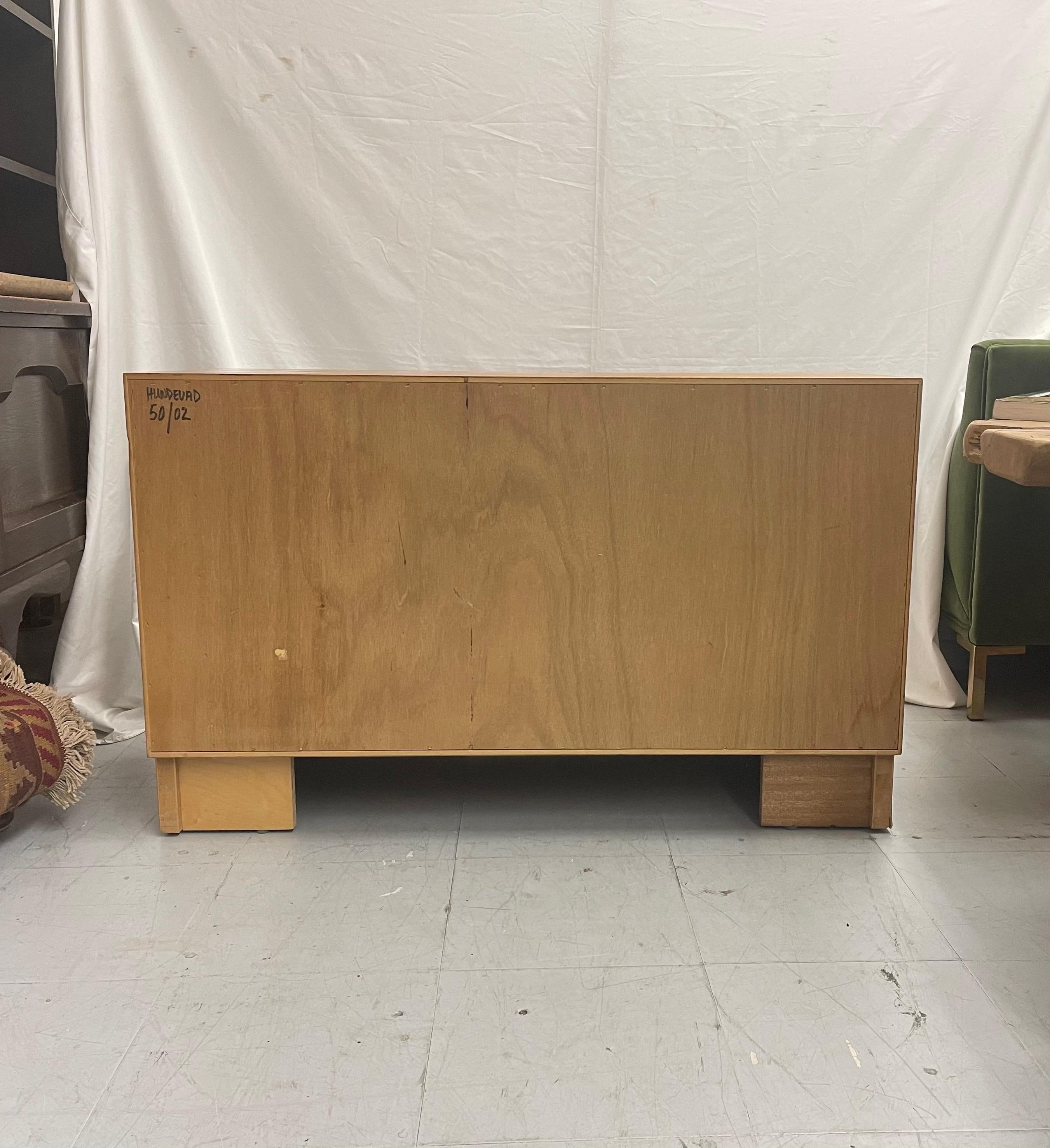 Mid-20th Century Vintage Danish Modern Oak Credenza or Record Cabinet with Tambour Doors For Sale