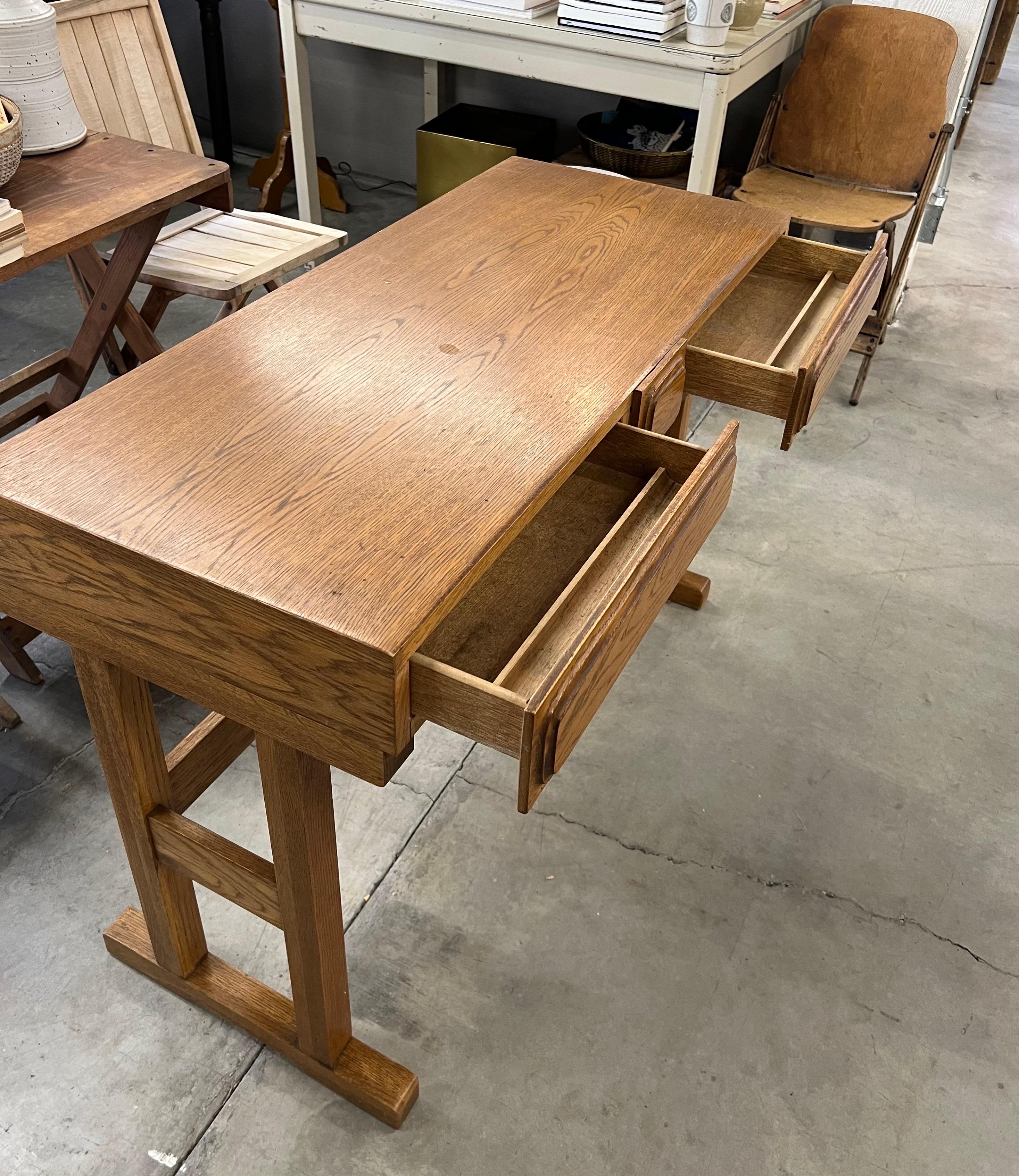 Mid-Century Modern Vintage Danish Modern Oak Desk or Console Entryway Table