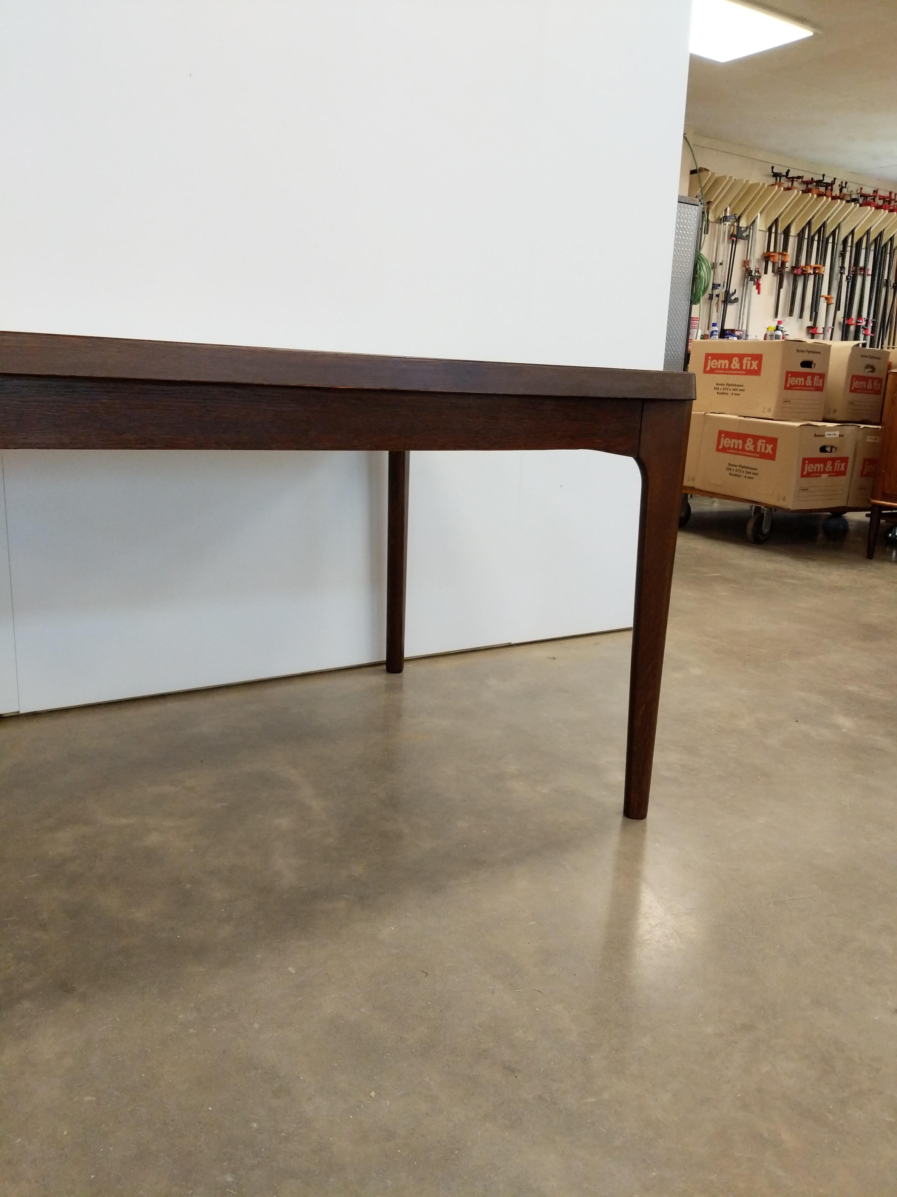Vintage Danish Modern Oak Extendable Dining Table by Henning Kjaernulf 1