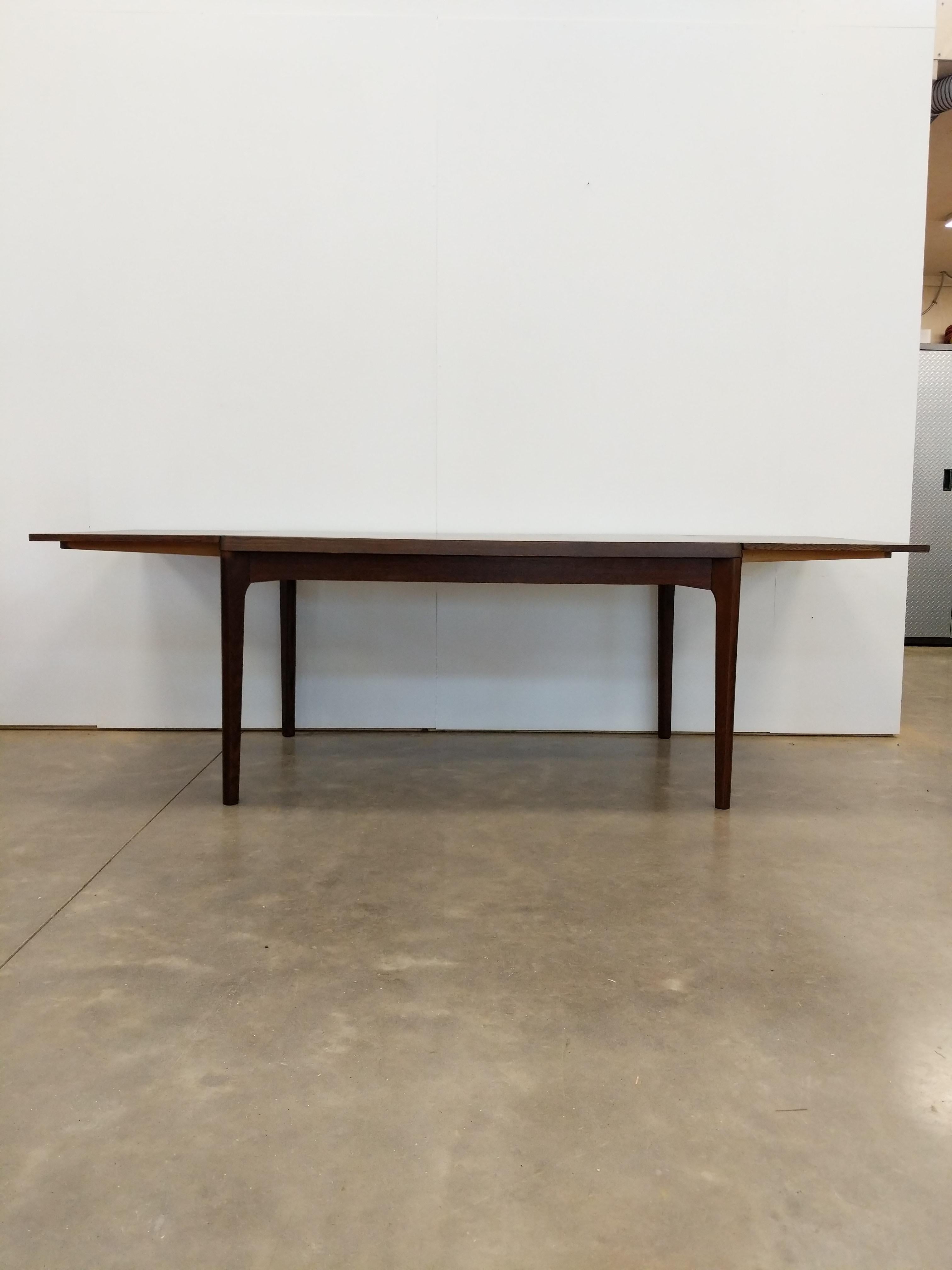 Vintage Danish Modern Oak Extendable Dining Table by Henning Kjaernulf 2