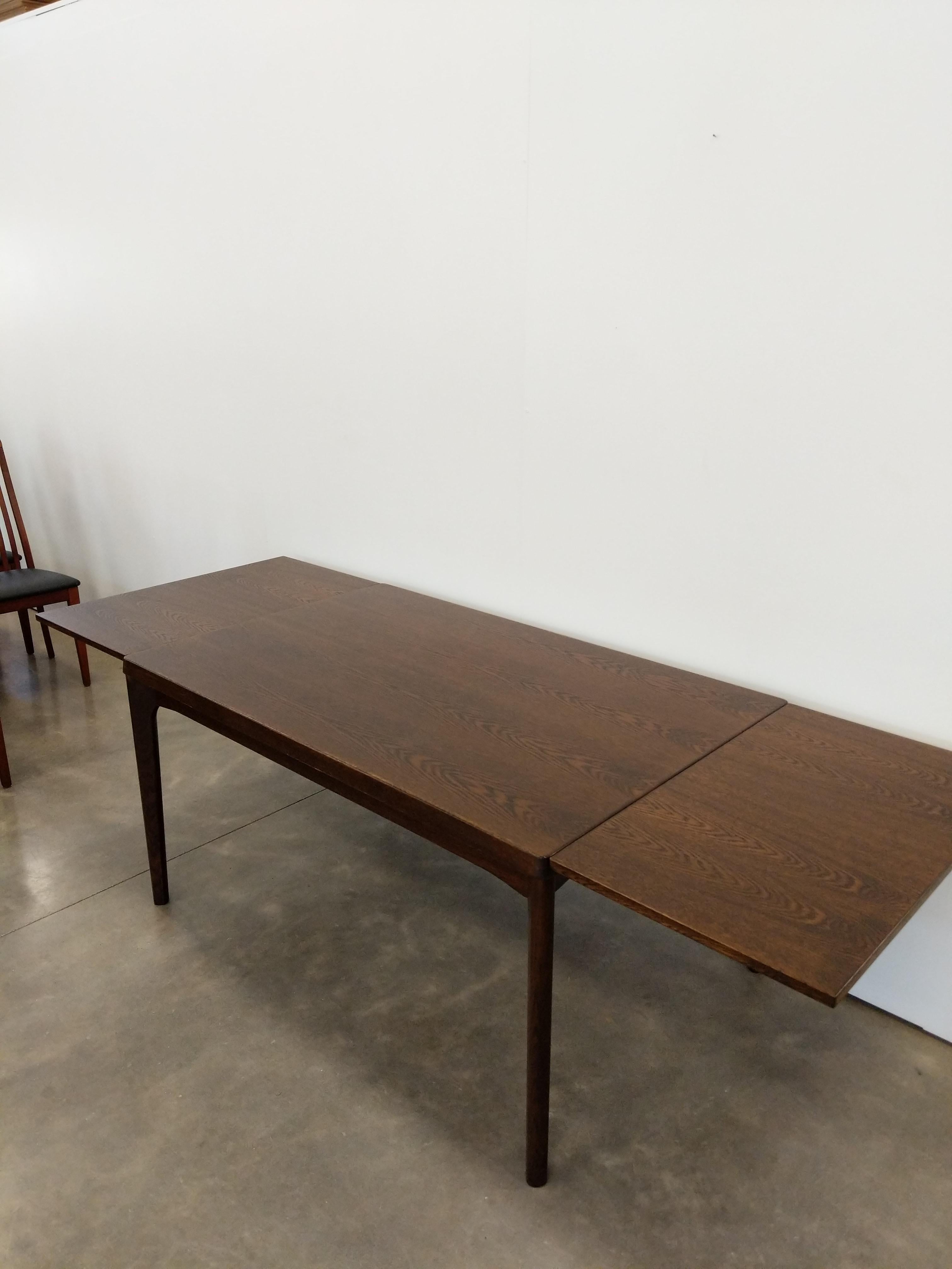 Vintage Danish Modern Oak Extendable Dining Table by Henning Kjaernulf 3