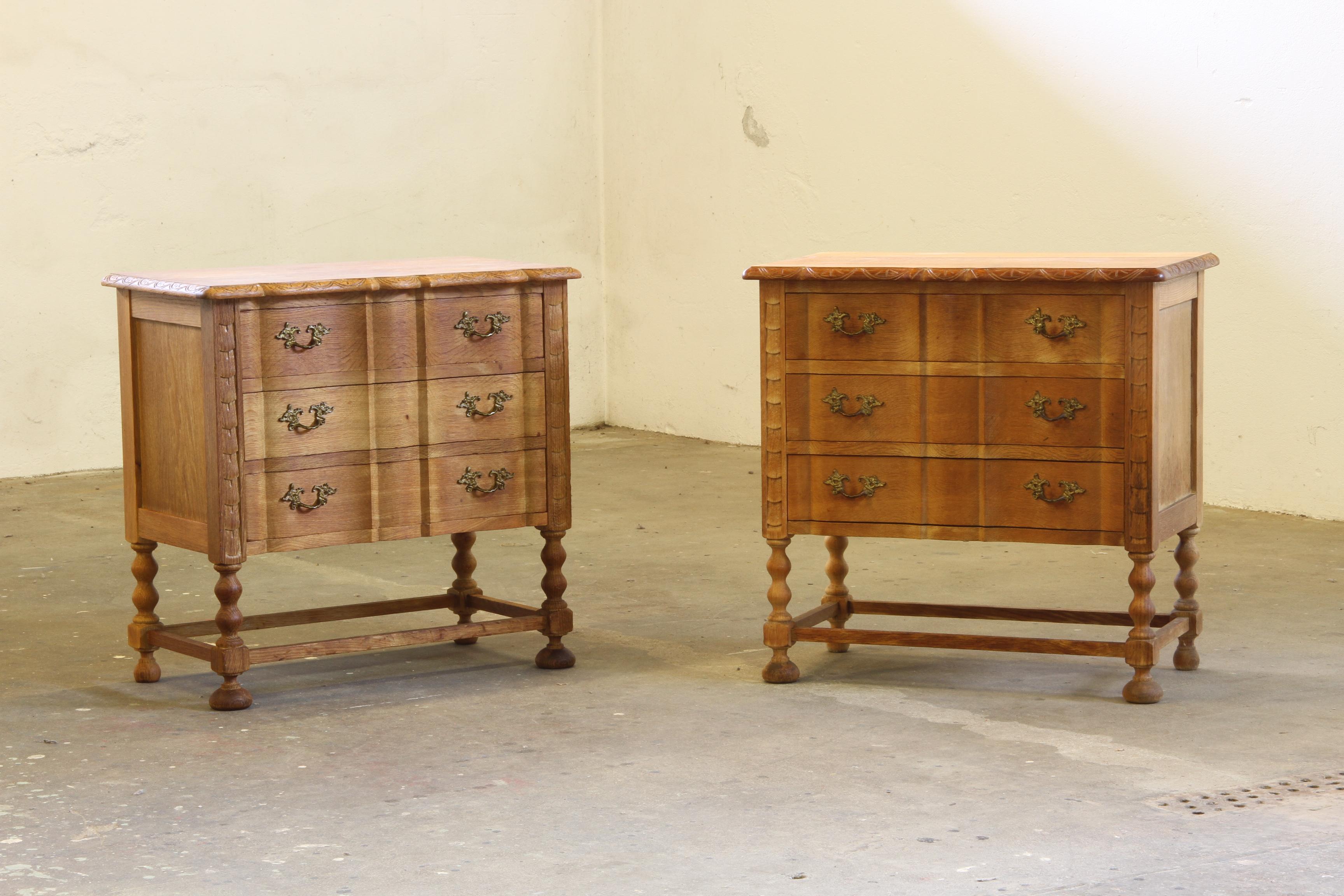 Vintage Danish Modern Oak Nightstands in the style of Henning Kjærnulf, 1960s, S For Sale 12