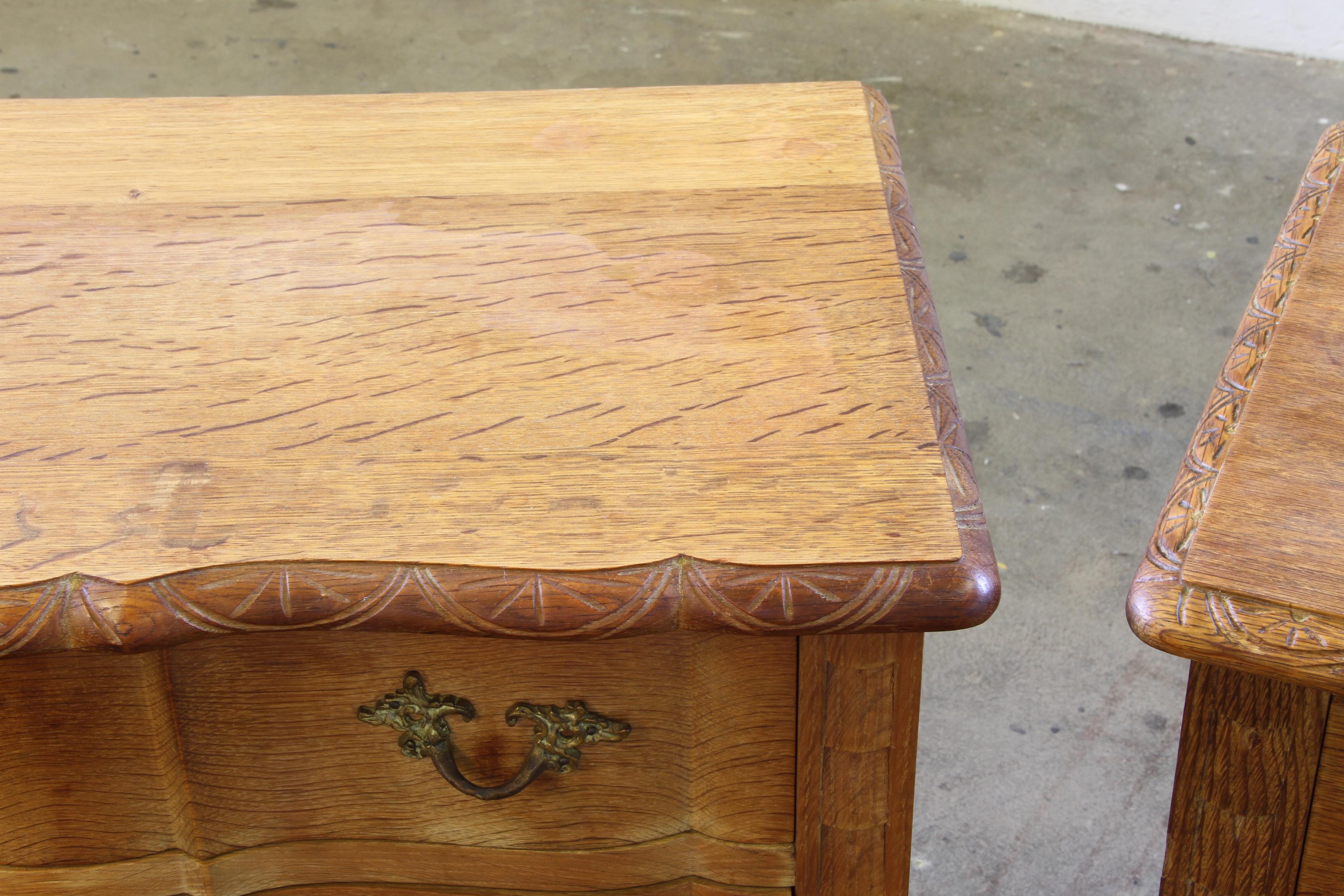 Vintage Danish Modern Oak Nightstands in the style of Henning Kjærnulf, 1960s, S For Sale 14