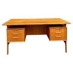 Vintage Danish Modern Omann Jun Floating Teak Desk