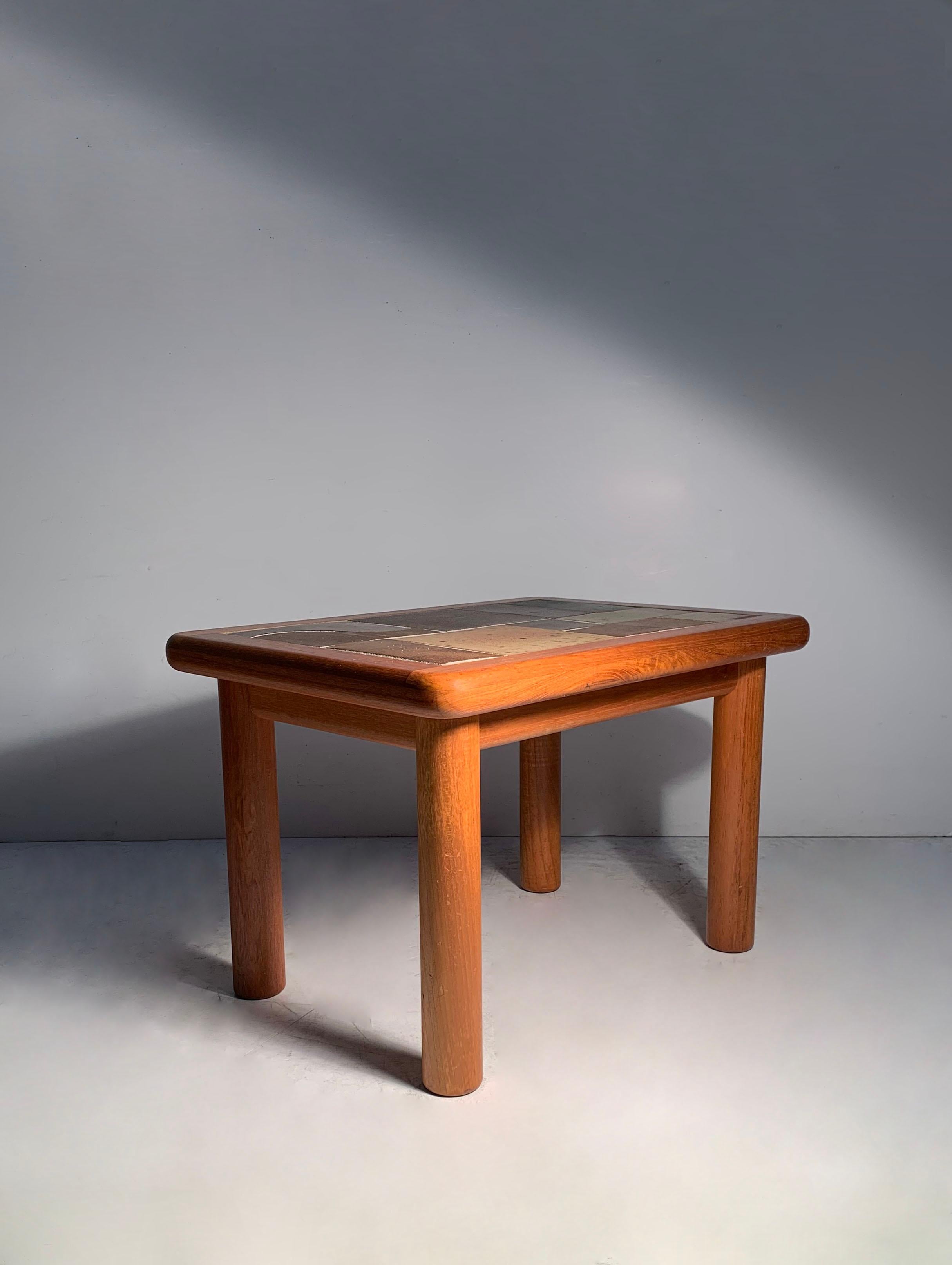 Mid-Century Modern Vintage Danish Modern Pair of Ceramic End Side Tables by Sallingboe For Sale