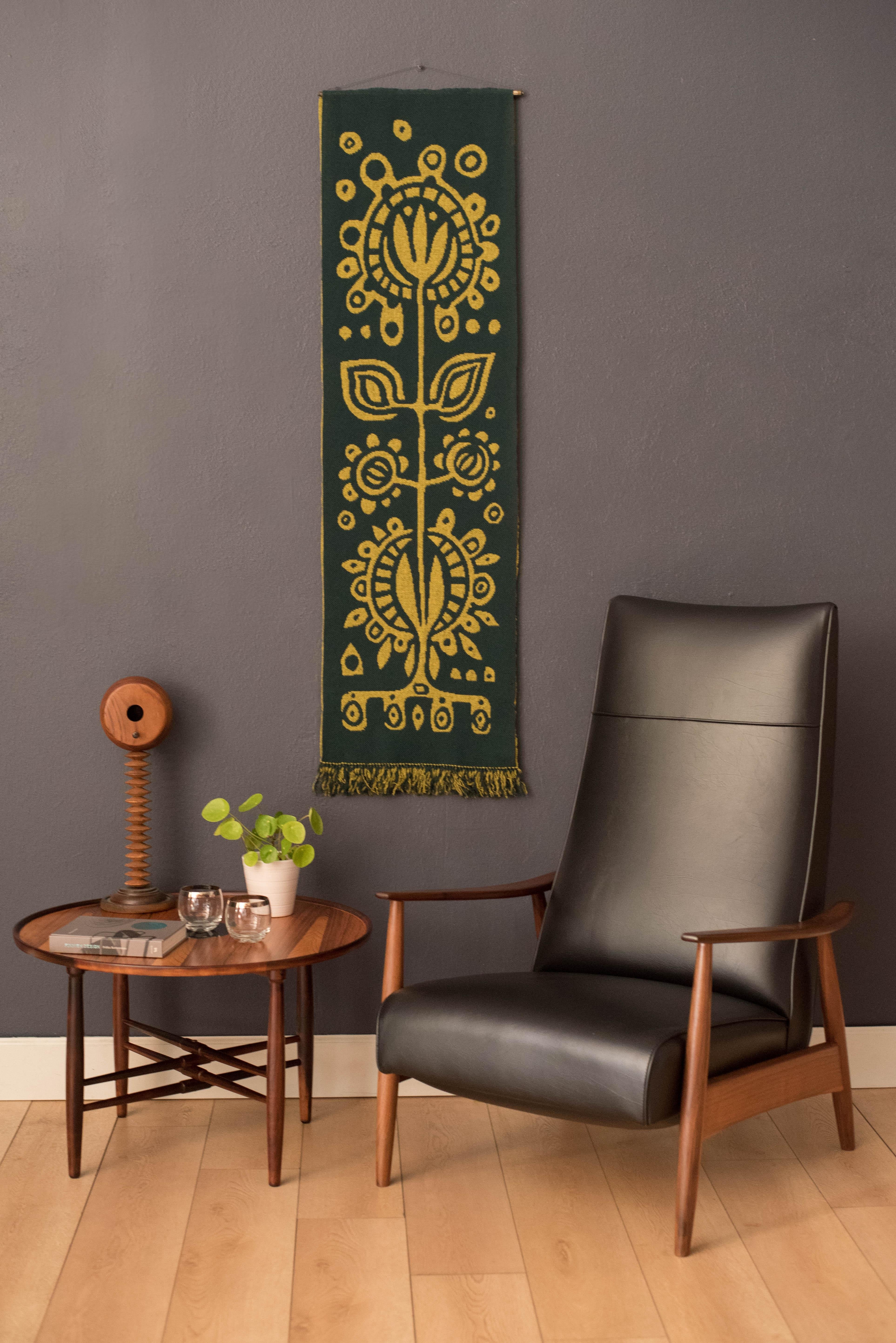 Scandinavian Modern Vintage Scandinavian Reversible Wall Hanging Textile Tapestry