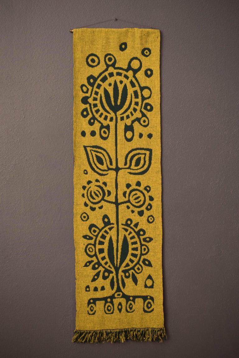 Vintage Scandinavian Reversible Wall Hanging Textile Tapestry at 1stDibs