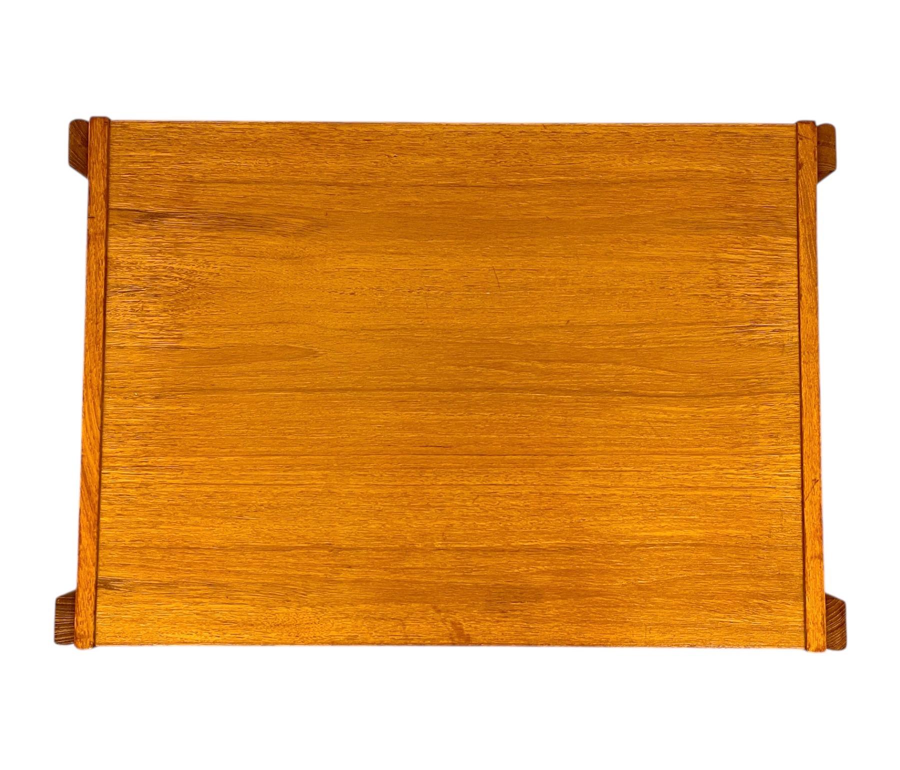 Vintage Danish Modern Rolling Side Table with Drawer and Lower Shelf For Sale 5