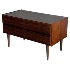 Vintage Danish Modern Rosewood 4 Drawer Dresser Chest Mid Century Cabinet