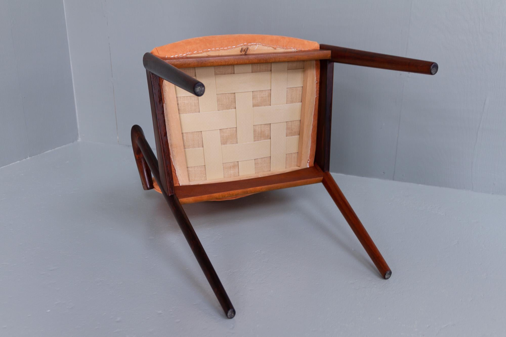 Dänischer moderner Vintage-Stuhl aus Rosenholz Modell 42 von Kai Kristiansen, 1960er Jahre im Angebot 9