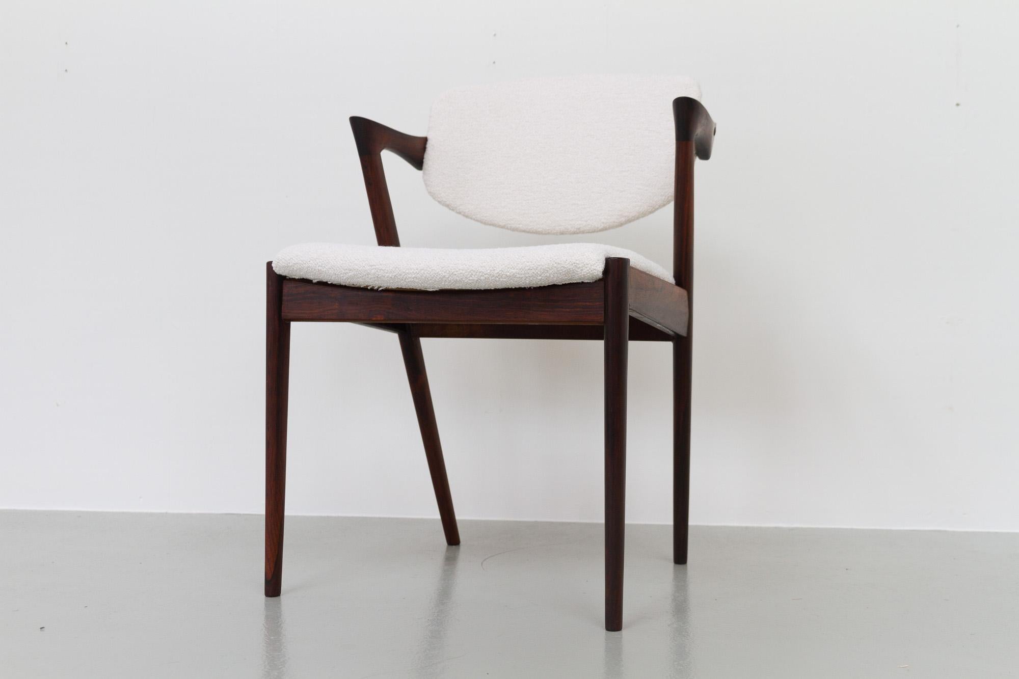 Vintage Danish Modern Rosewood Chair Model 42 by Kai Kristiansen, 1960s For Sale 9
