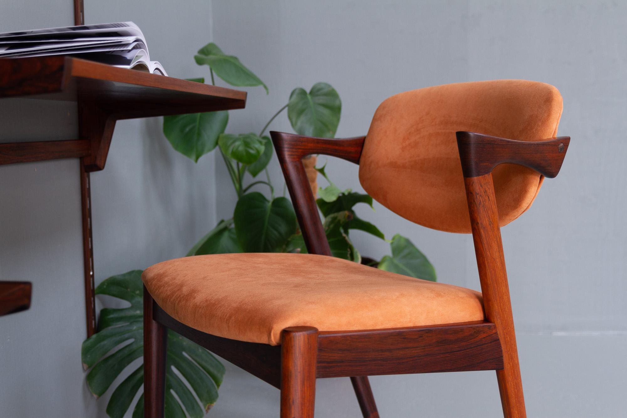 Dänischer moderner Vintage-Stuhl aus Rosenholz Modell 42 von Kai Kristiansen, 1960er Jahre im Angebot 14