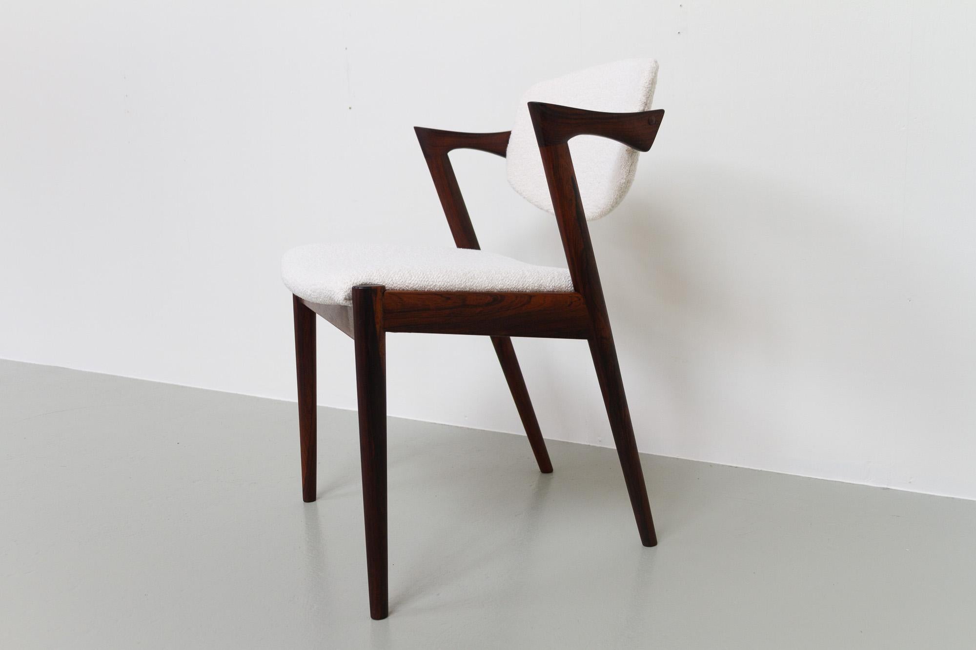 Dänischer moderner Vintage-Stuhl aus Rosenholz Modell 42 von Kai Kristiansen, 1960er Jahre (Skandinavische Moderne) im Angebot
