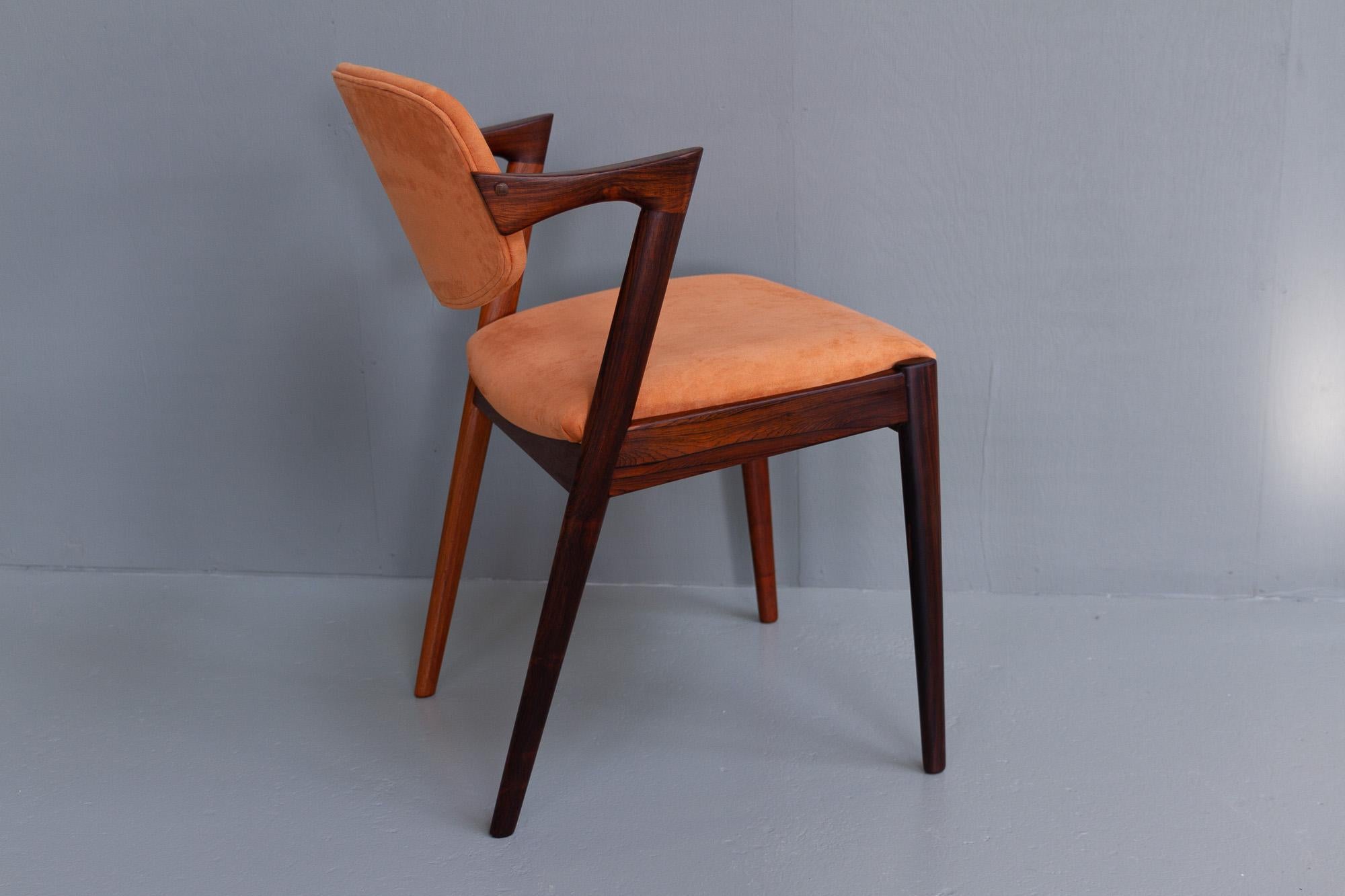 Mid-Century Modern Vintage Danish Modern Rosewood Chair Model 42 by Kai Kristiansen, 1960s