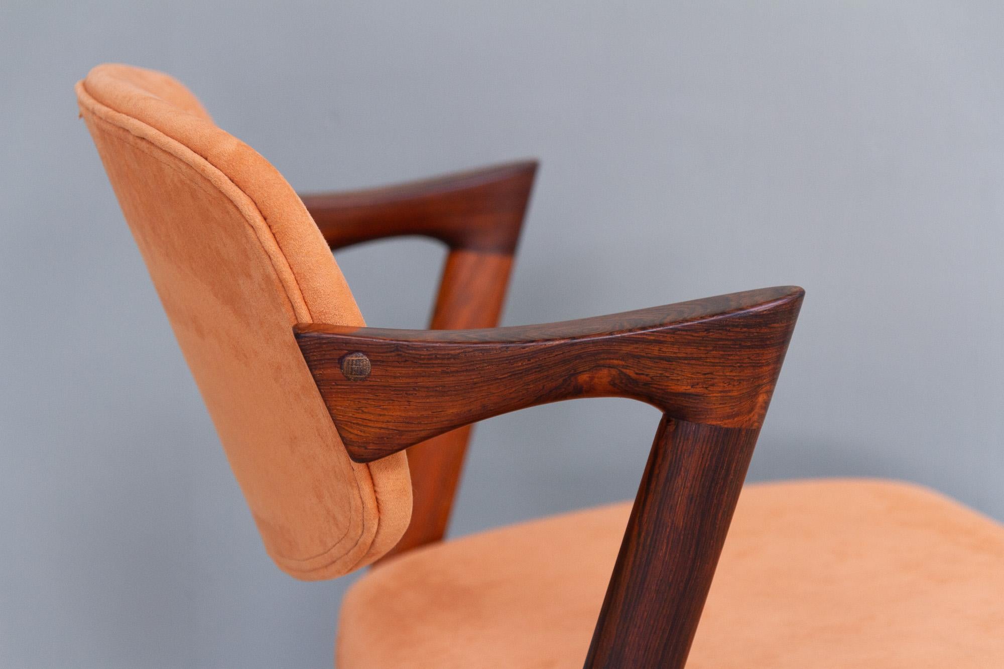 Vintage Danish Modern Rosewood Chair Model 42 by Kai Kristiansen, 1960s In Good Condition For Sale In Asaa, DK