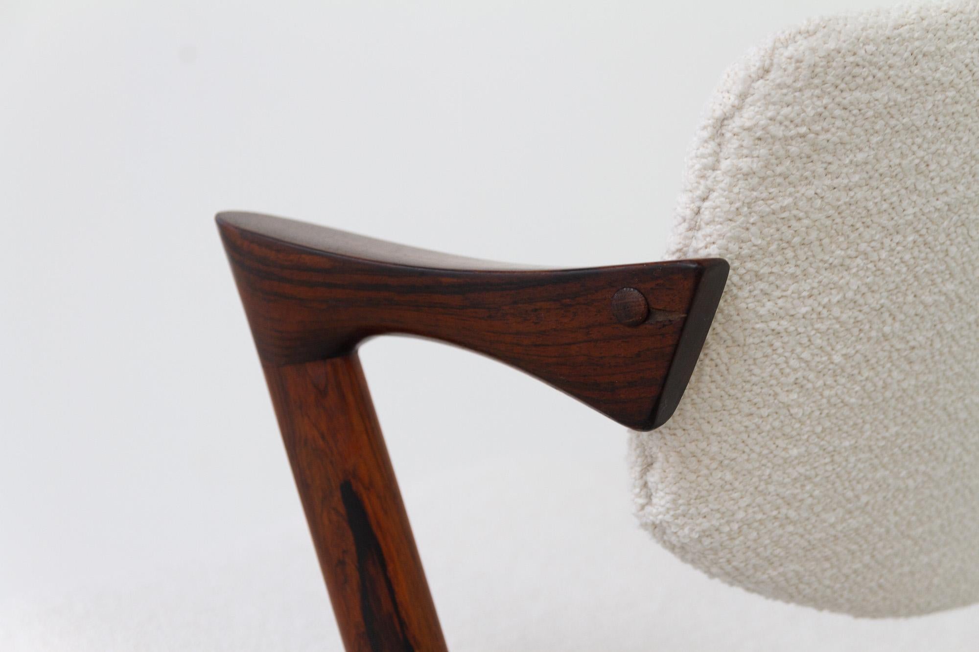 Vintage Danish Modern Rosewood Chair Model 42 by Kai Kristiansen, 1960s In Good Condition For Sale In Asaa, DK