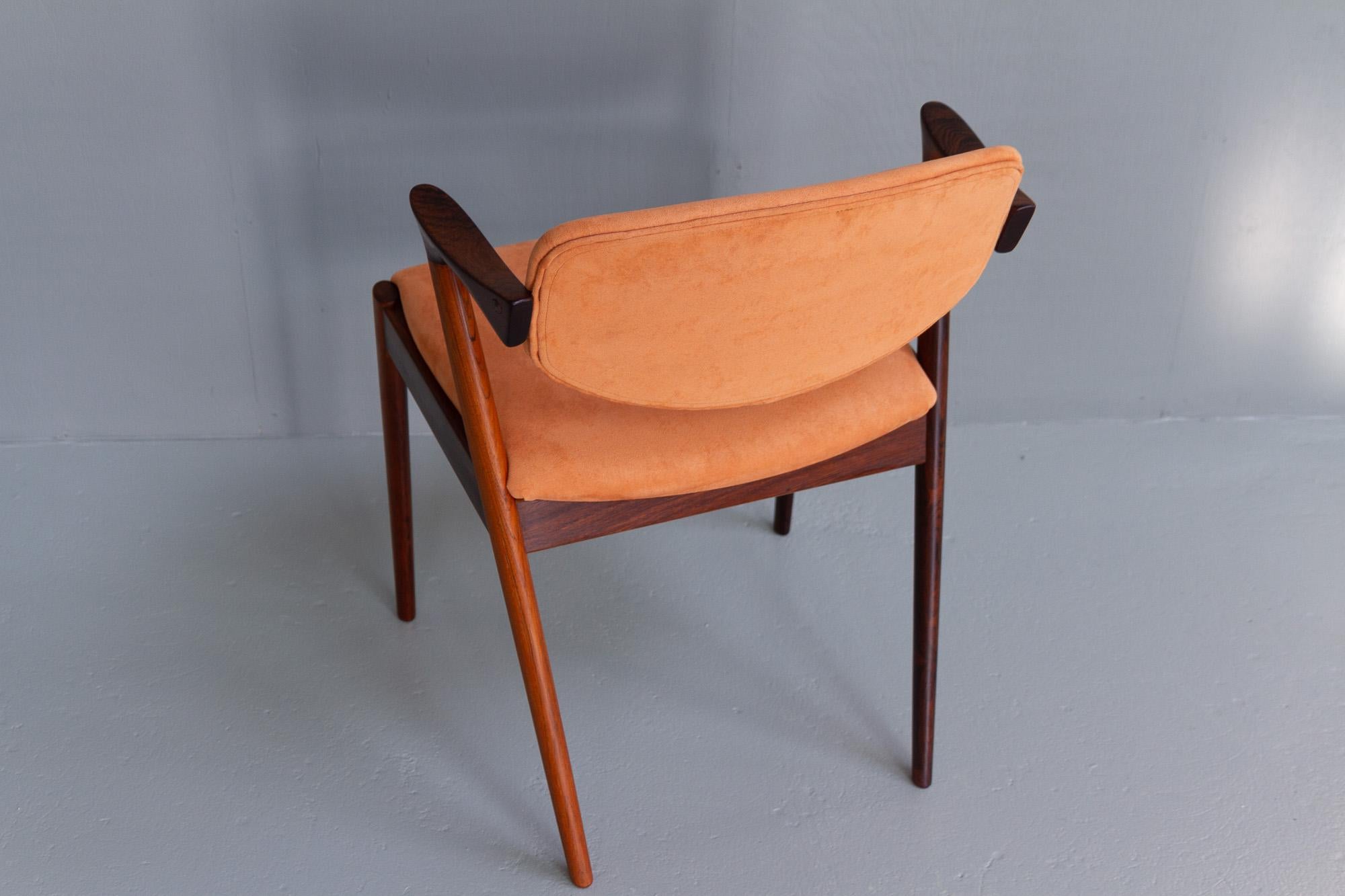 Danois Chaise moderne danoise en bois de rose vintage, modèle 42 de Kai Kristiansen, années 1960