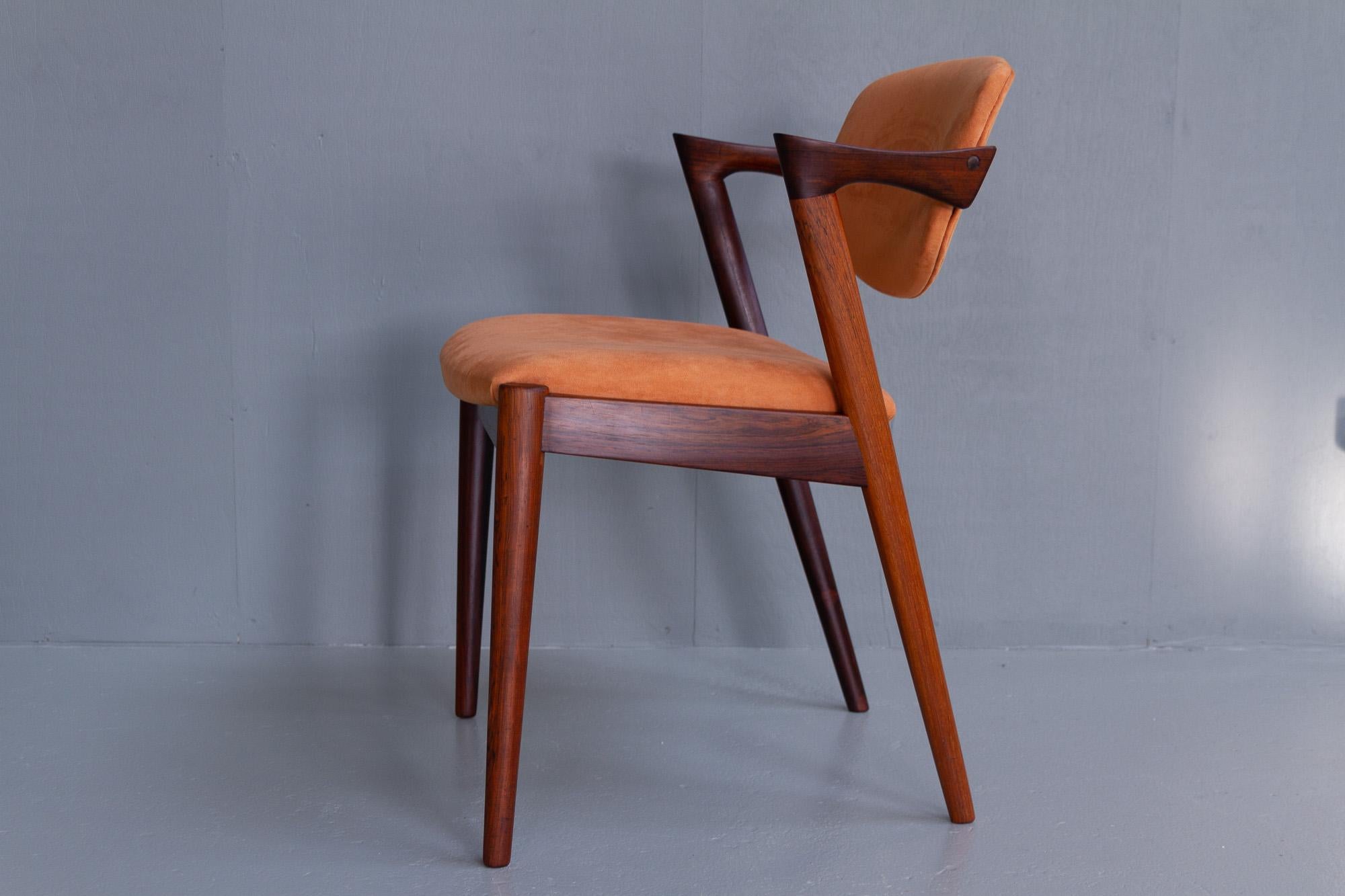 Dänischer moderner Vintage-Stuhl aus Rosenholz Modell 42 von Kai Kristiansen, 1960er Jahre im Angebot 3