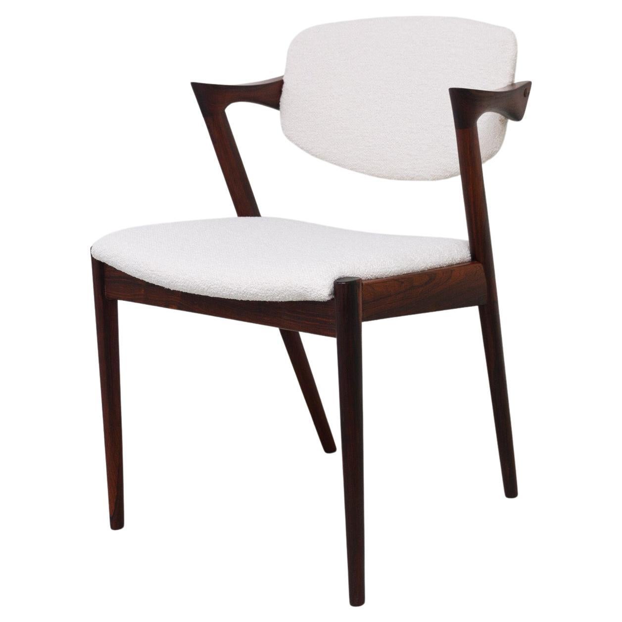 Dänischer moderner Vintage-Stuhl aus Rosenholz Modell 42 von Kai Kristiansen, 1960er Jahre im Angebot
