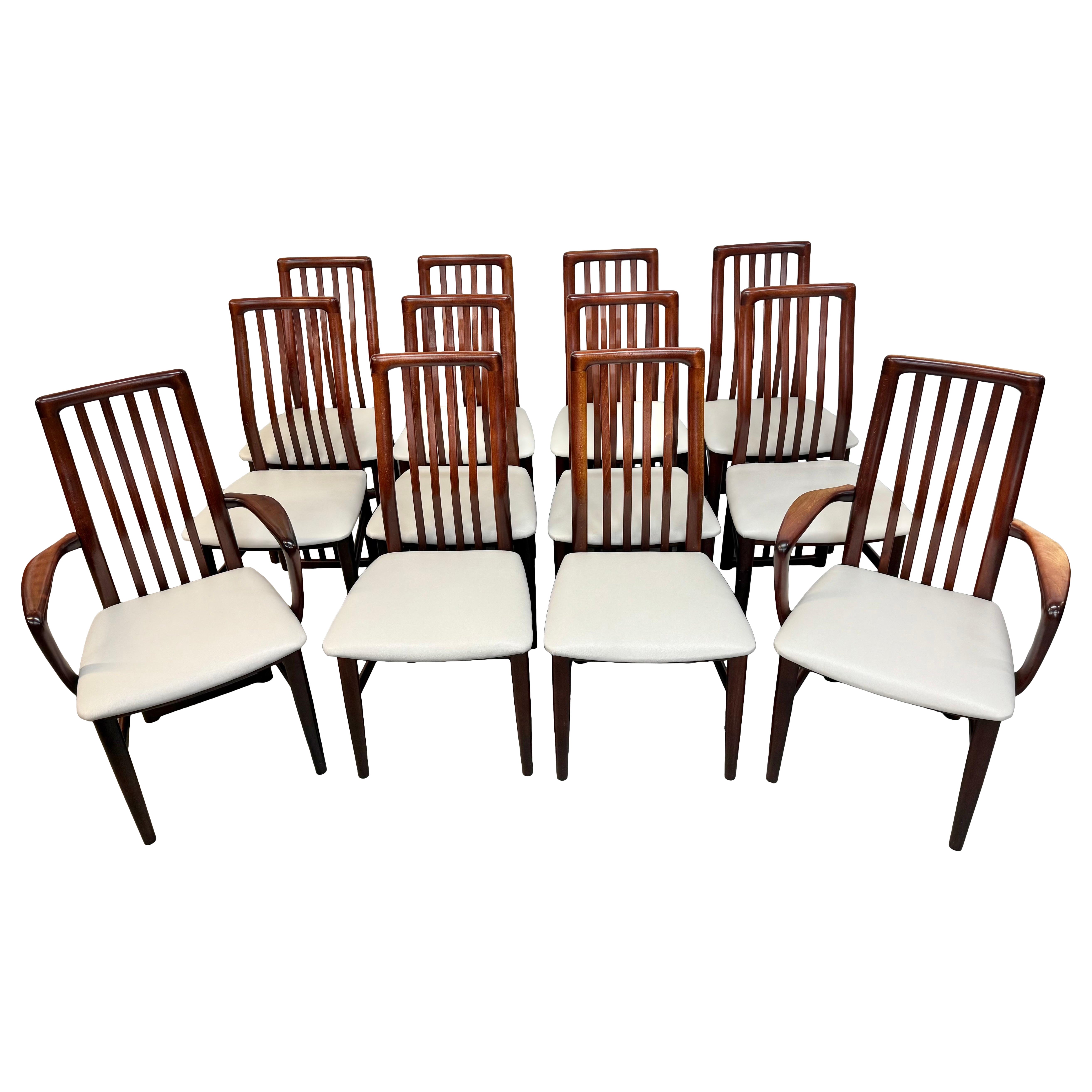Vintage Danish Modern Rosewood Dining Chairs - Set of 12 en vente