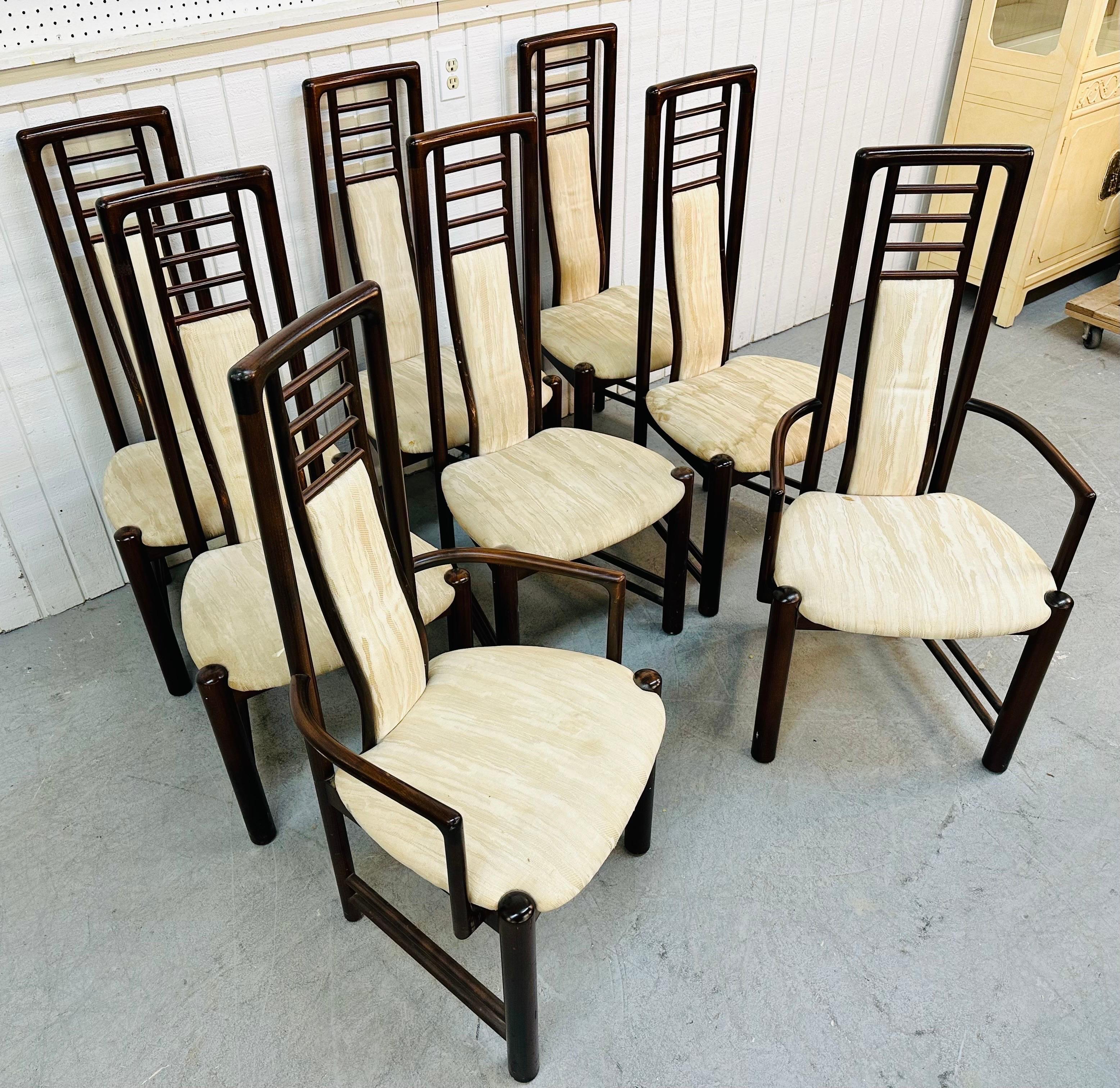 Mid-Century Modern Vintage Danish Modern Rosewood Dining Chairs - Set of 8