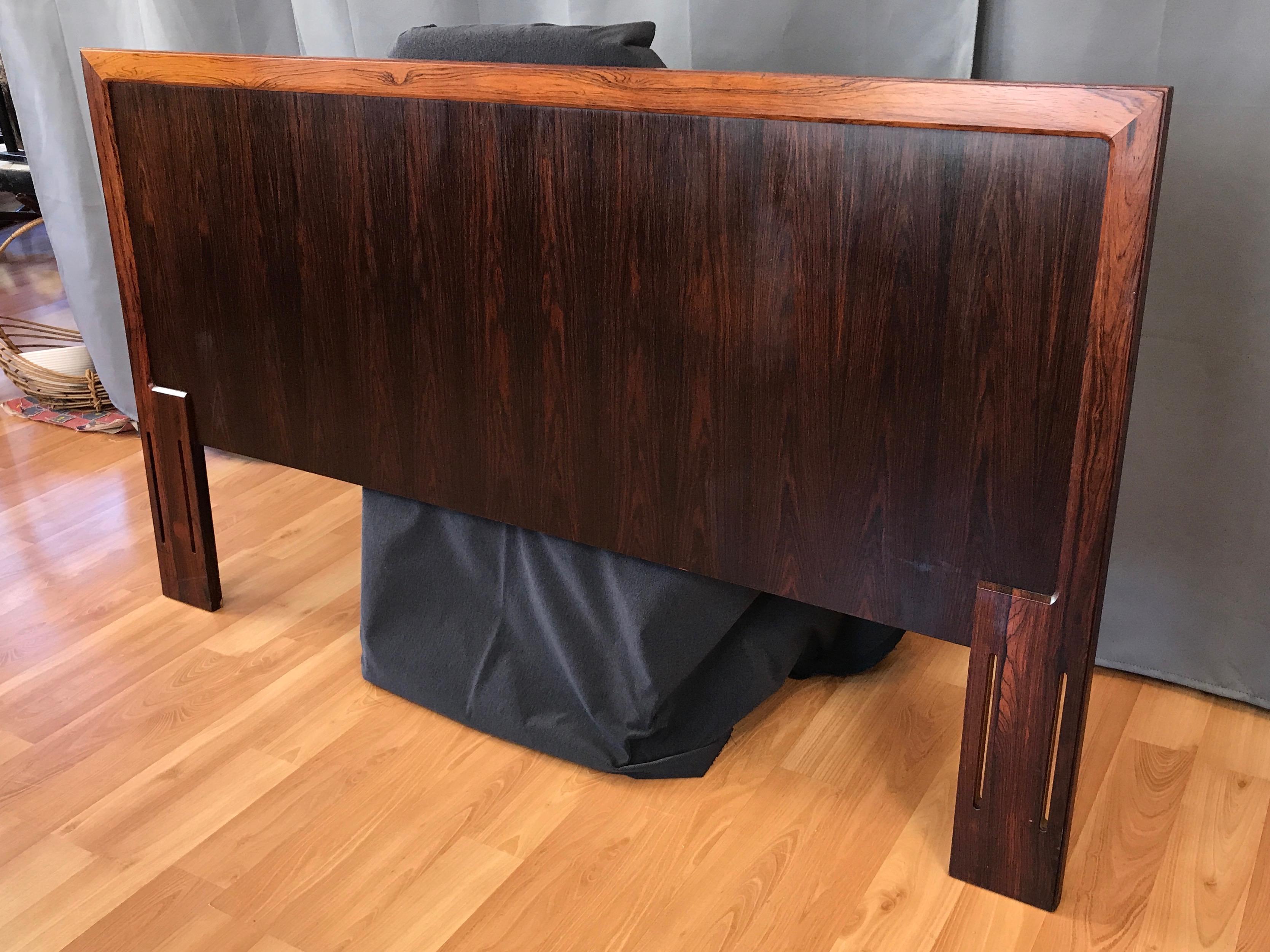 Vintage Danish Modern Rosewood Full or Queen Headboard In Good Condition In San Francisco, CA