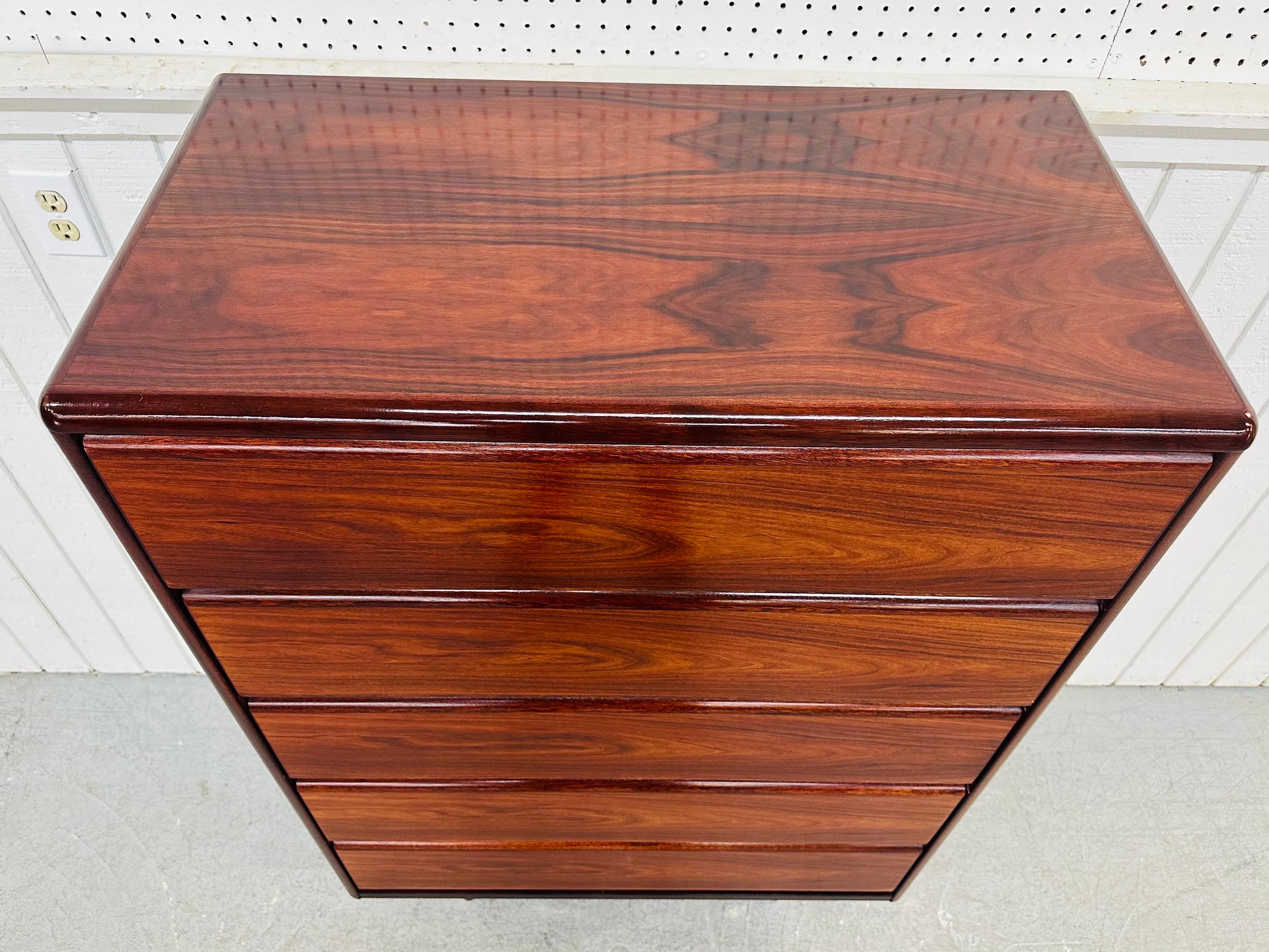 Vintage Danish Modern Rosewood High Chest In Good Condition For Sale In Clarksboro, NJ