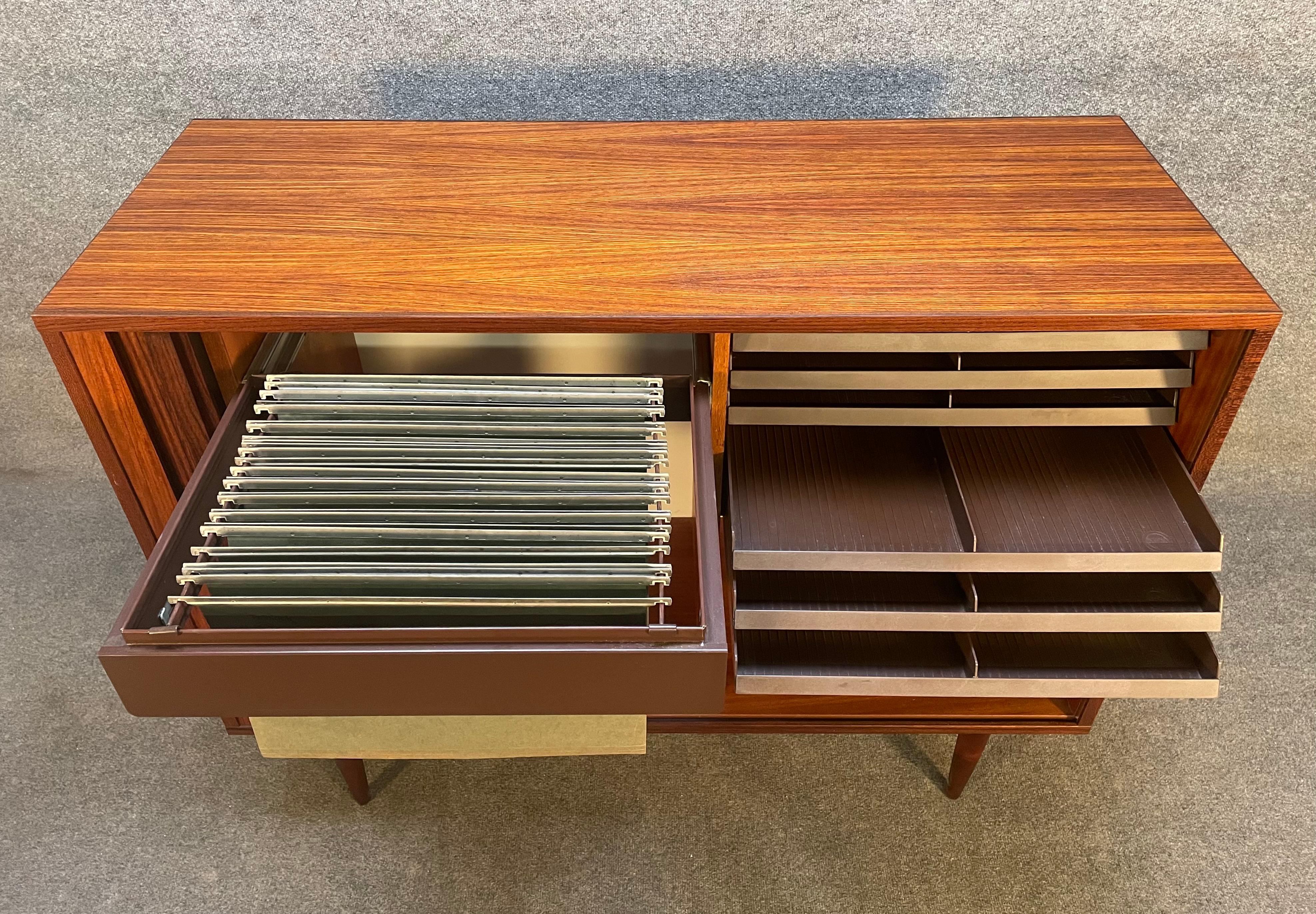 Vintage Danish Modern Rosewood Office Cabinet by Nipu Mobler Description In Good Condition In San Marcos, CA