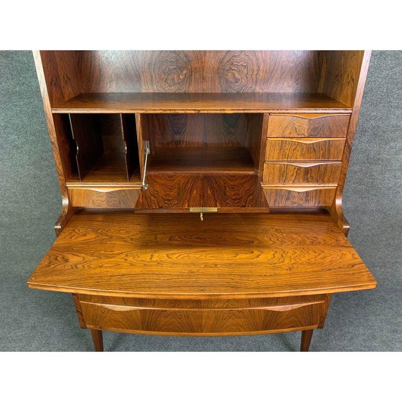 Vintage Danish Modern Rosewood Secretary Desk Attributed to Erling Torvitz 4
