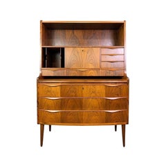 Vintage Danish Modern Rosewood Secretary Desk Attributed to Erling Torvitz