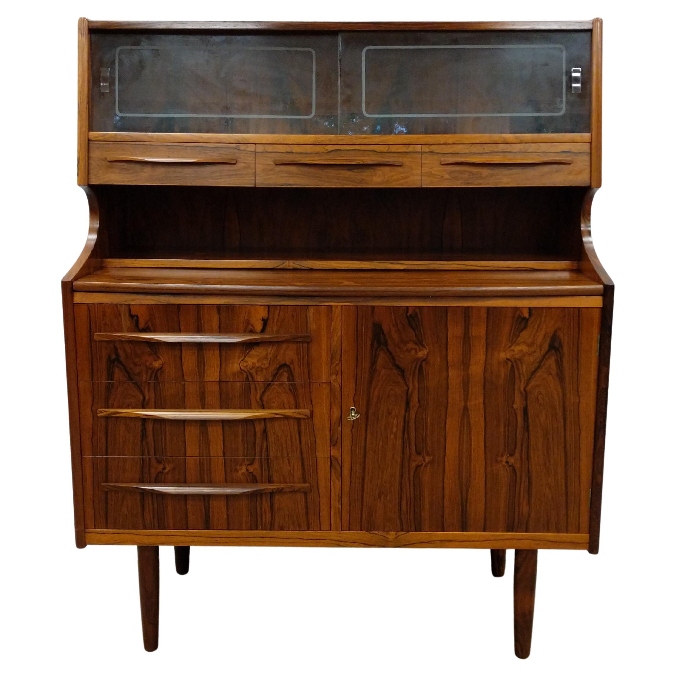 Vintage Danish Modern Rosewood Secretary Desk