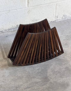 Vintage Danish Modern Sculptural Rosewood Folding Fruit Bowl Centerpiece
