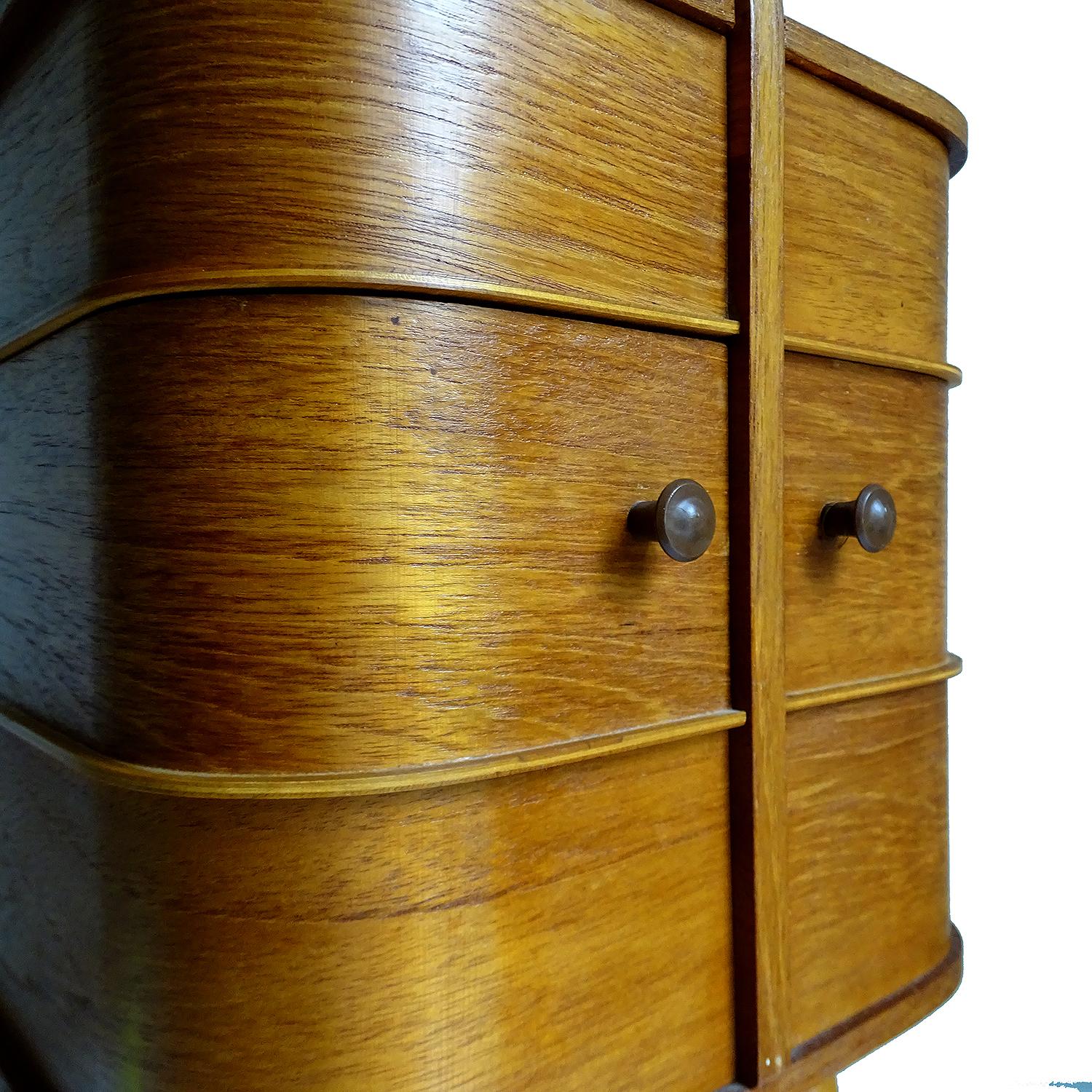Vintage Danish Modern Sewing Box Storage Drawers Case, Teak Plywood, 1960s 2