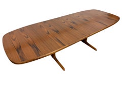Vintage Danish Modern Skovby Oval Teak Dining Table w/2 Leaves - Refinished!