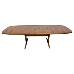 Vintage Danish Modern Skovby Oval Teak Dining Table w/2 Leaves - Refinished!