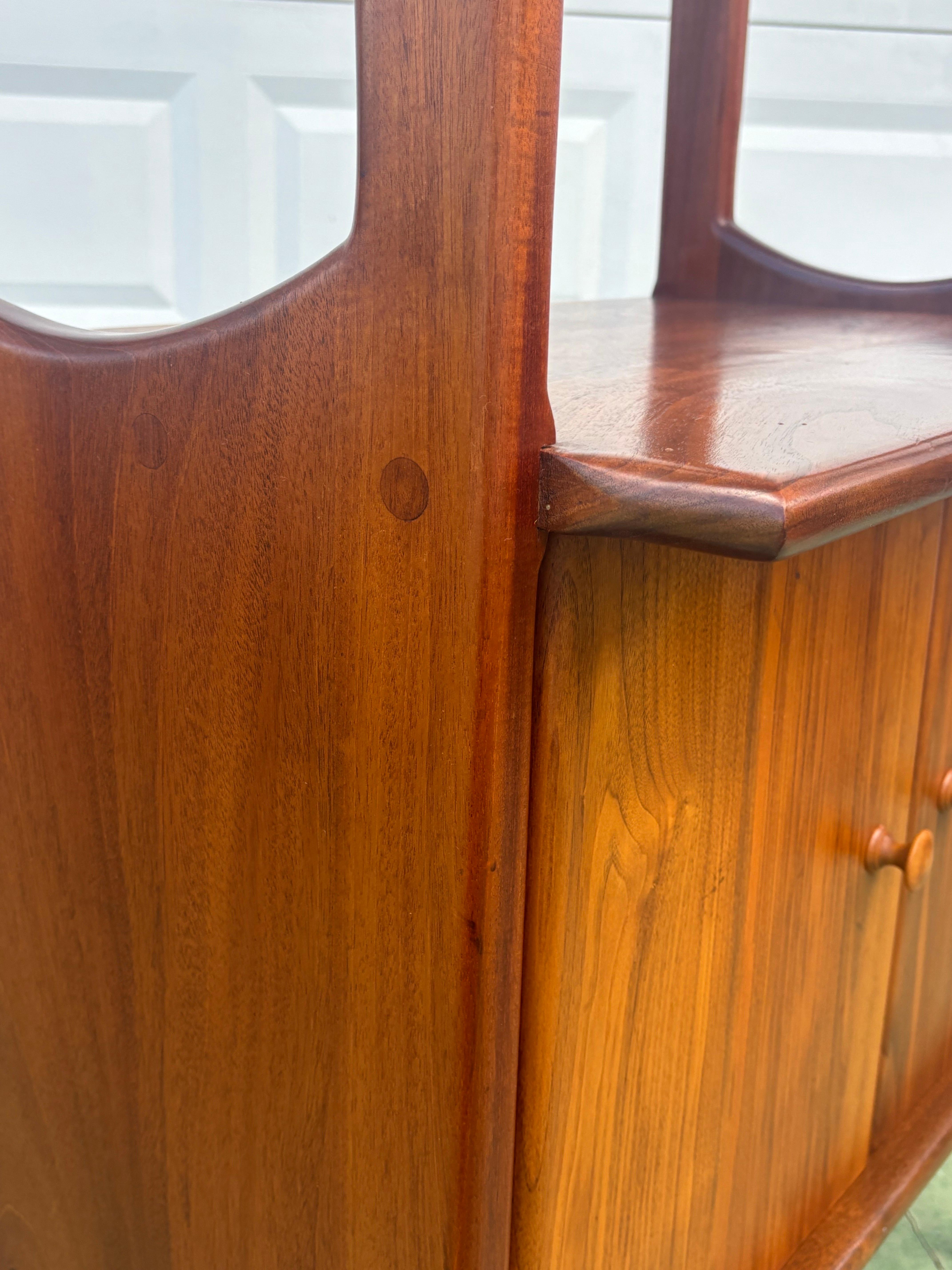 Mid-Century Modern Vintage Danish Modern Solid Walnut Architectural Display Cabinet For Sale