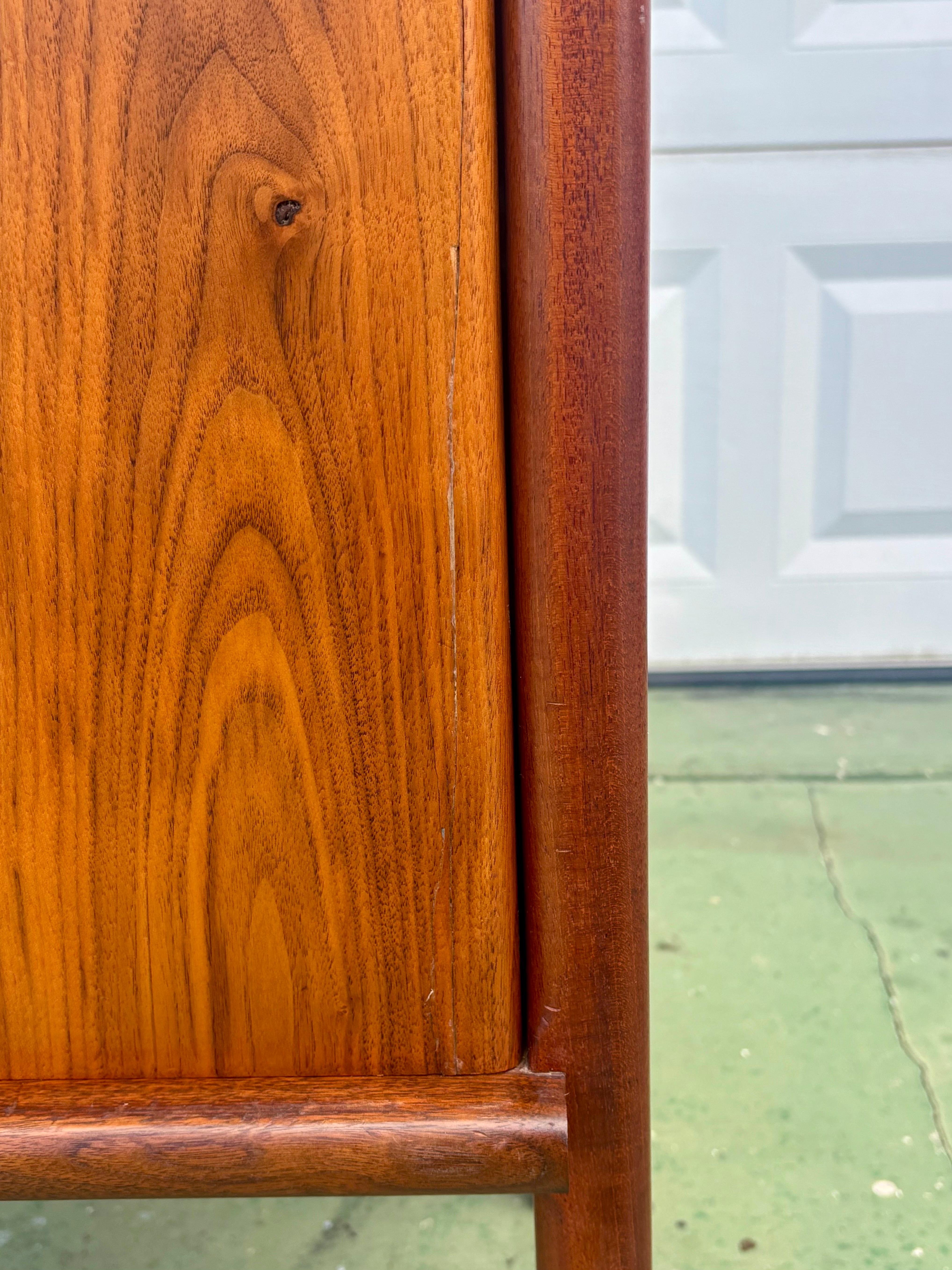 Vintage Danish Modern Solid Walnut Architectural Display Cabinet For Sale 2