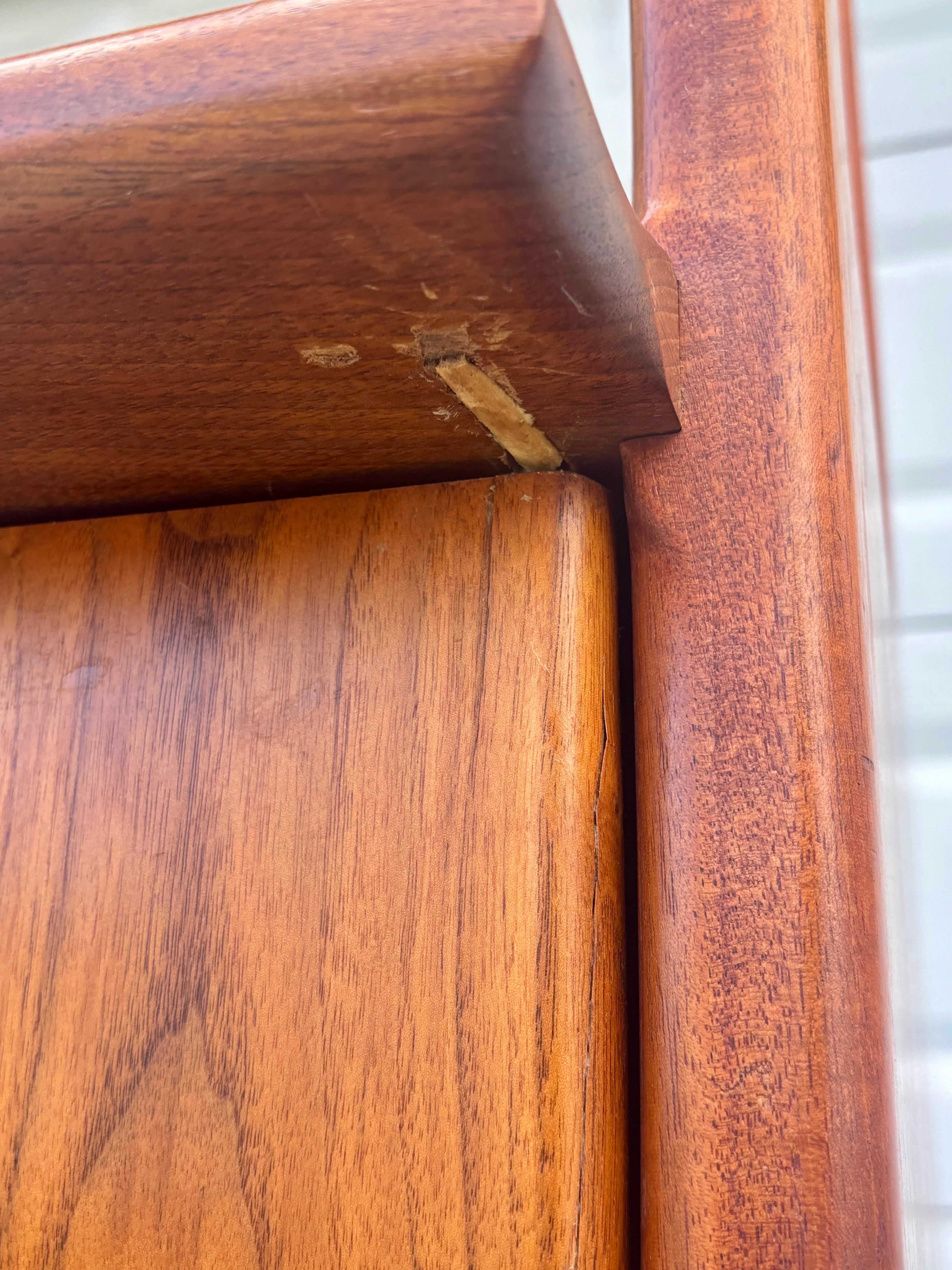 Vintage Danish Modern Solid Walnut Architectural Display Cabinet For Sale 3