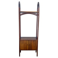 Vintage Danish Modern Solid Walnut Architectural Display Cabinet