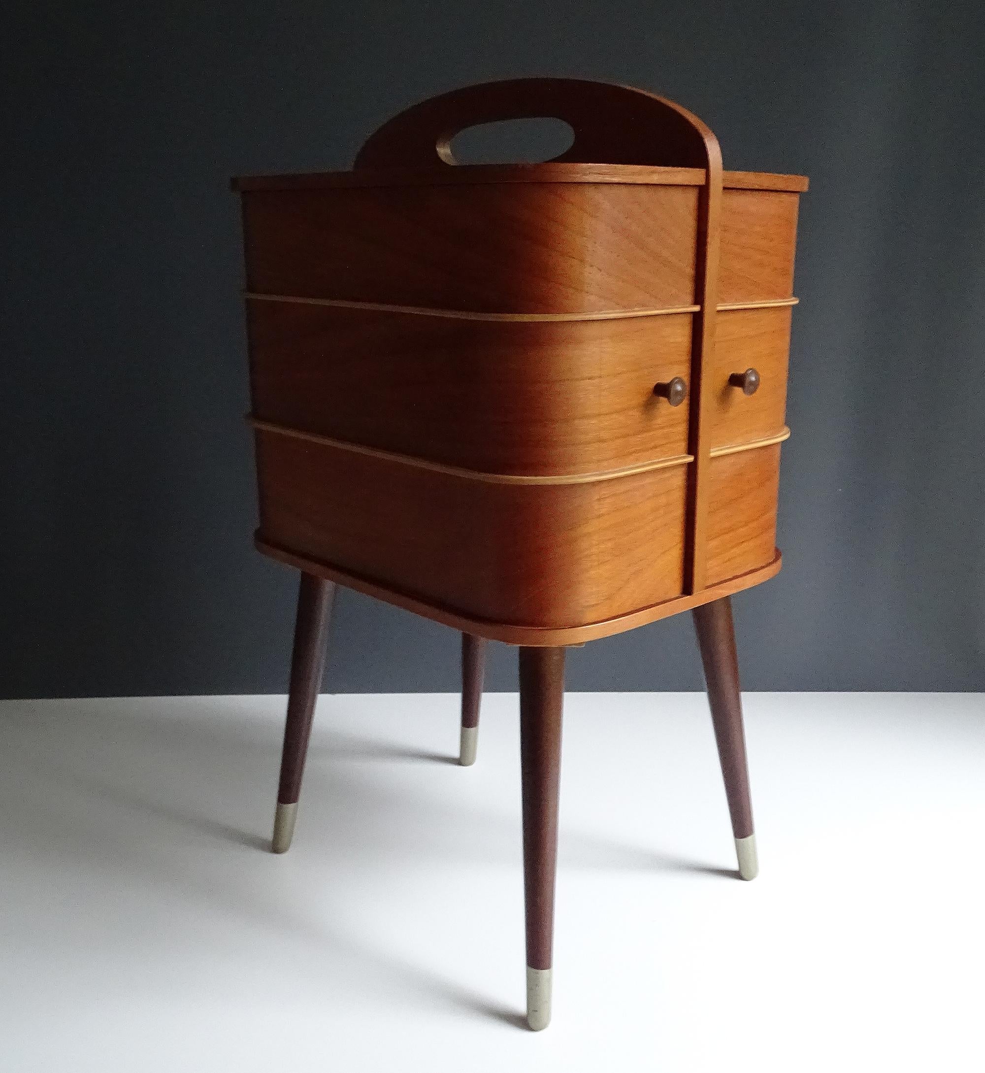 Vintage Danish Modern Storage Box with Drawers, Teak Plywood, 1960s 5