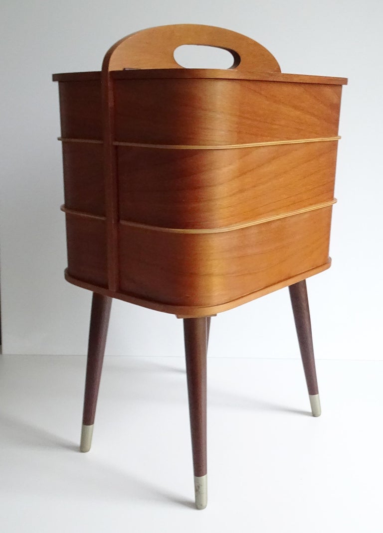 Vintage Danish Modern Storage Box with Drawers, Teak Plywood, 1960s at