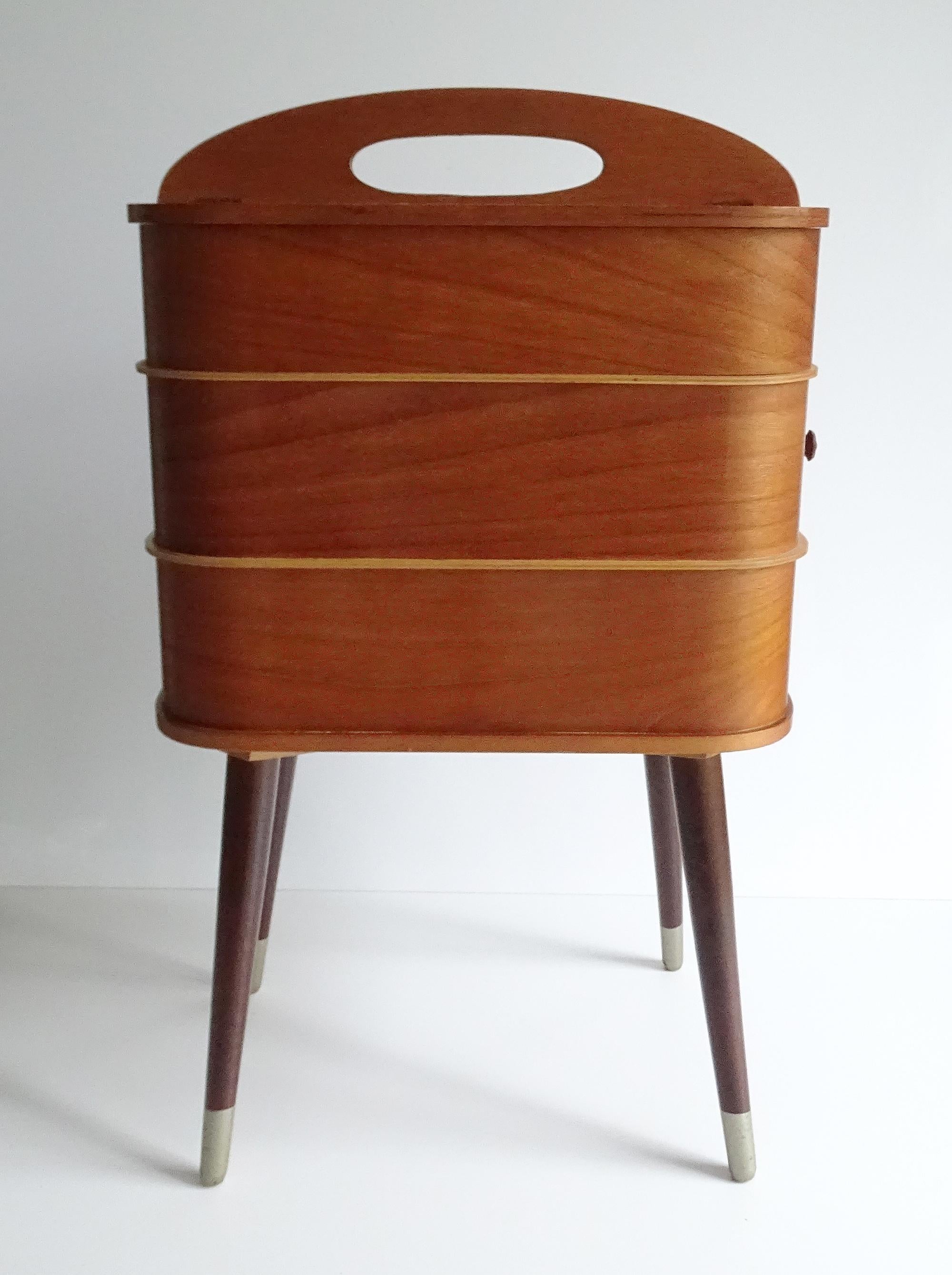 Vintage Danish Modern Storage Box with Drawers, Teak Plywood, 1960s 1