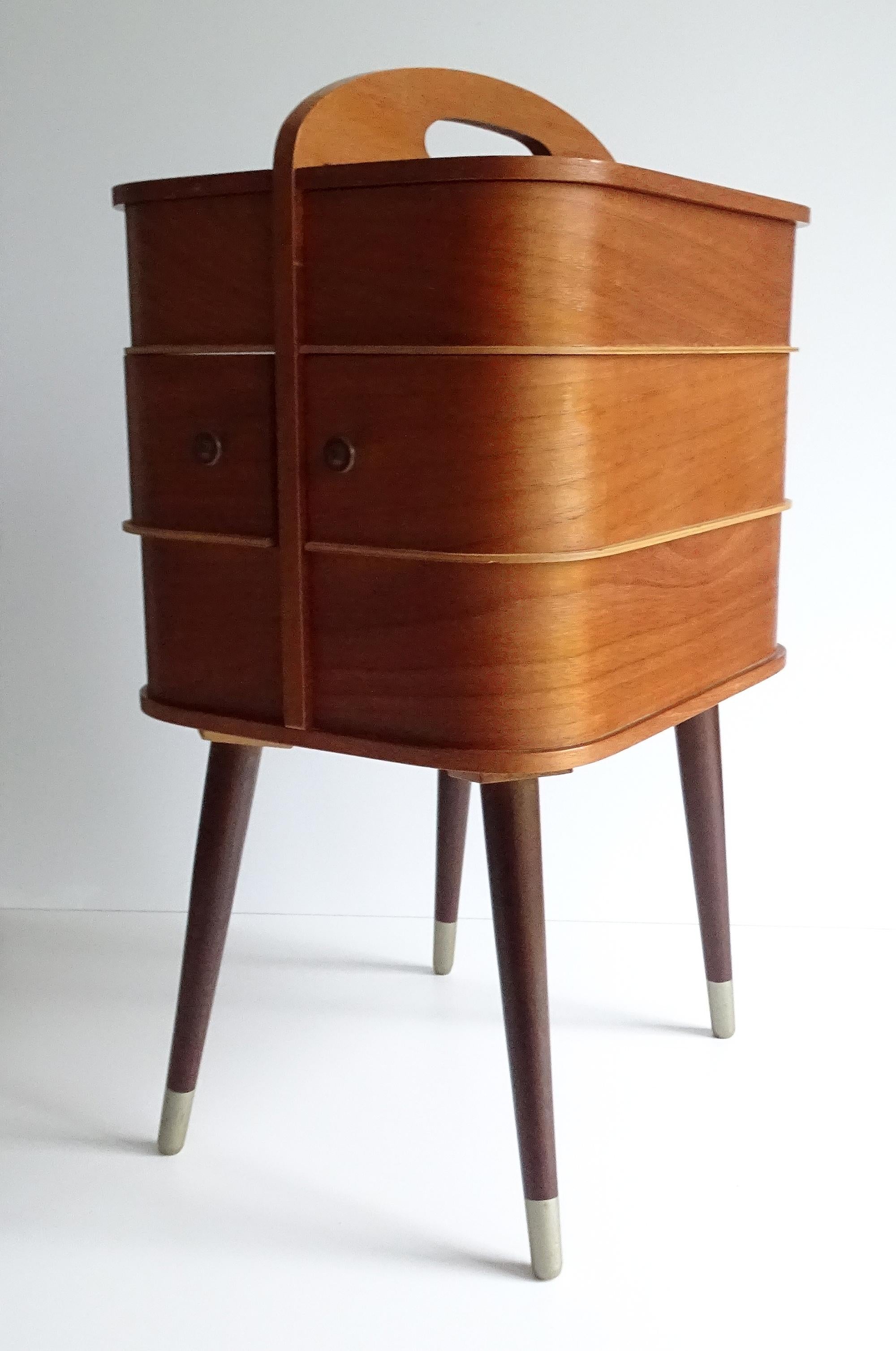 Vintage Danish Modern Storage Box with Drawers, Teak Plywood, 1960s 3