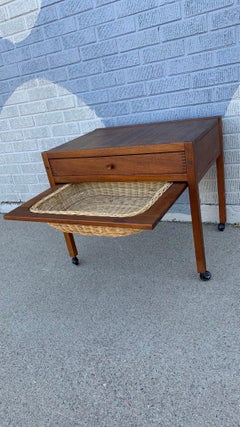 Vintage Danish Modern Style Sewing Table