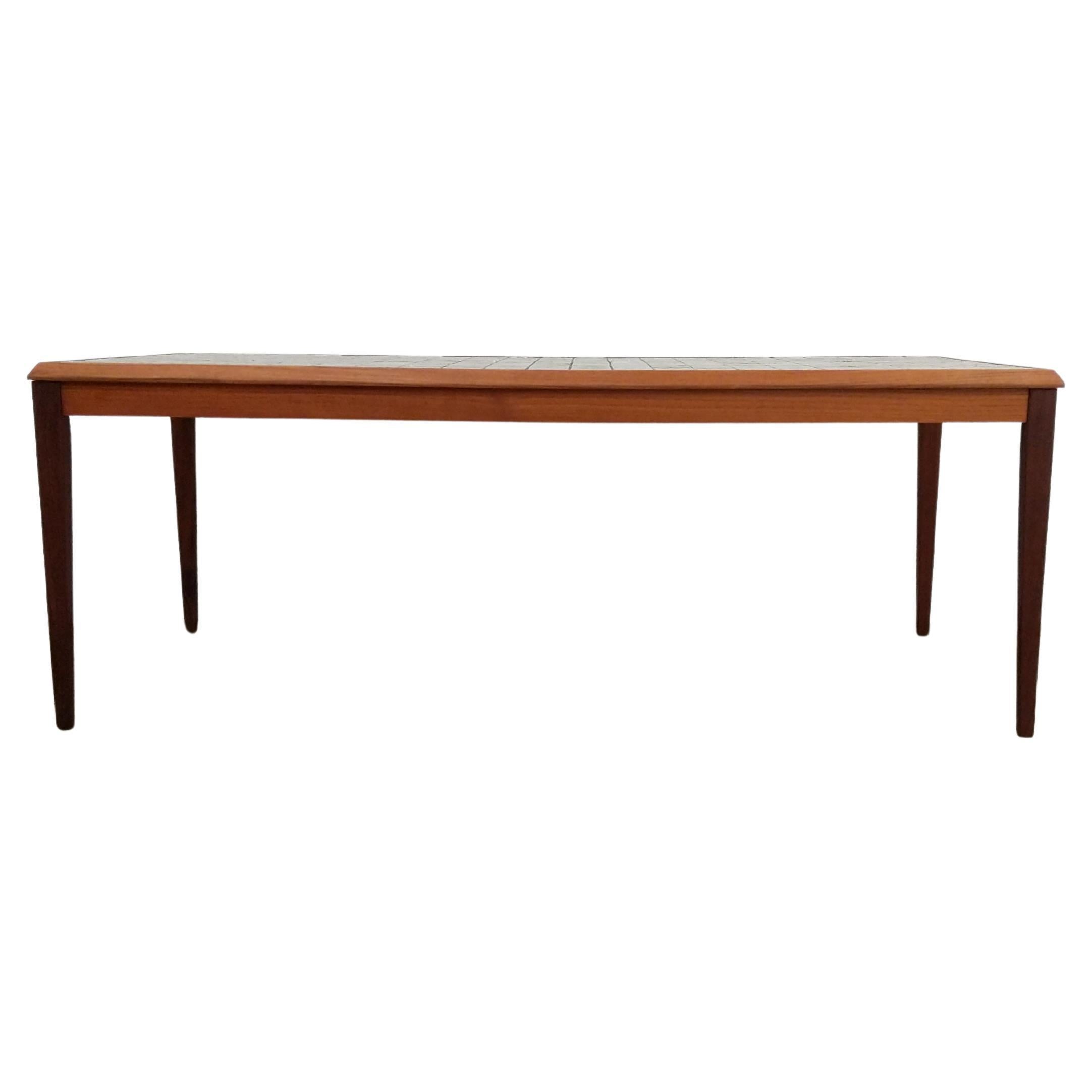 Vintage Danish Modern Teak and Tile Coffee Table